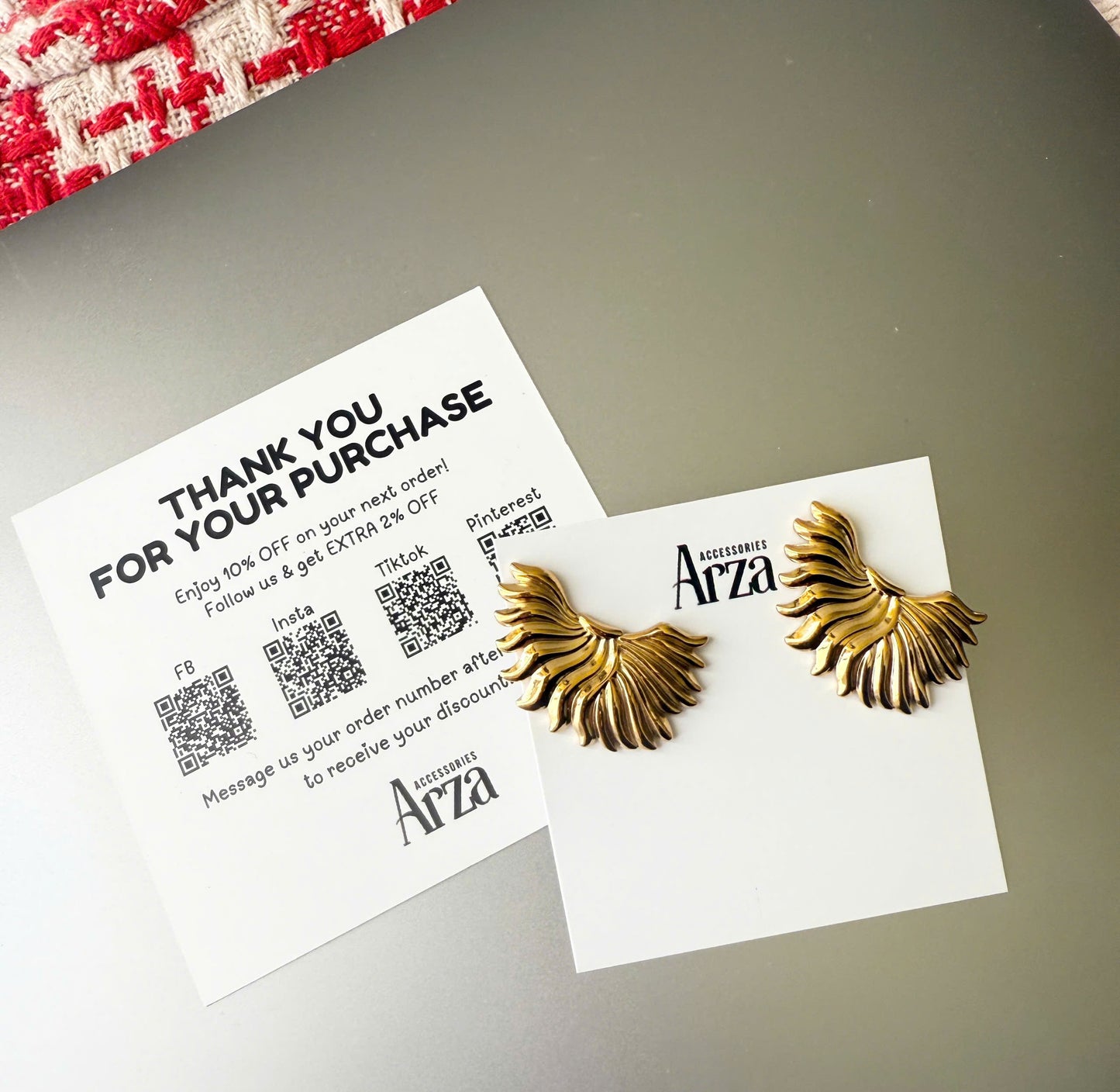 Gold Stud Earrings | Half-Sun Design | Women's Casual Outfit, Gift & Party Occasion | Arza Accessories