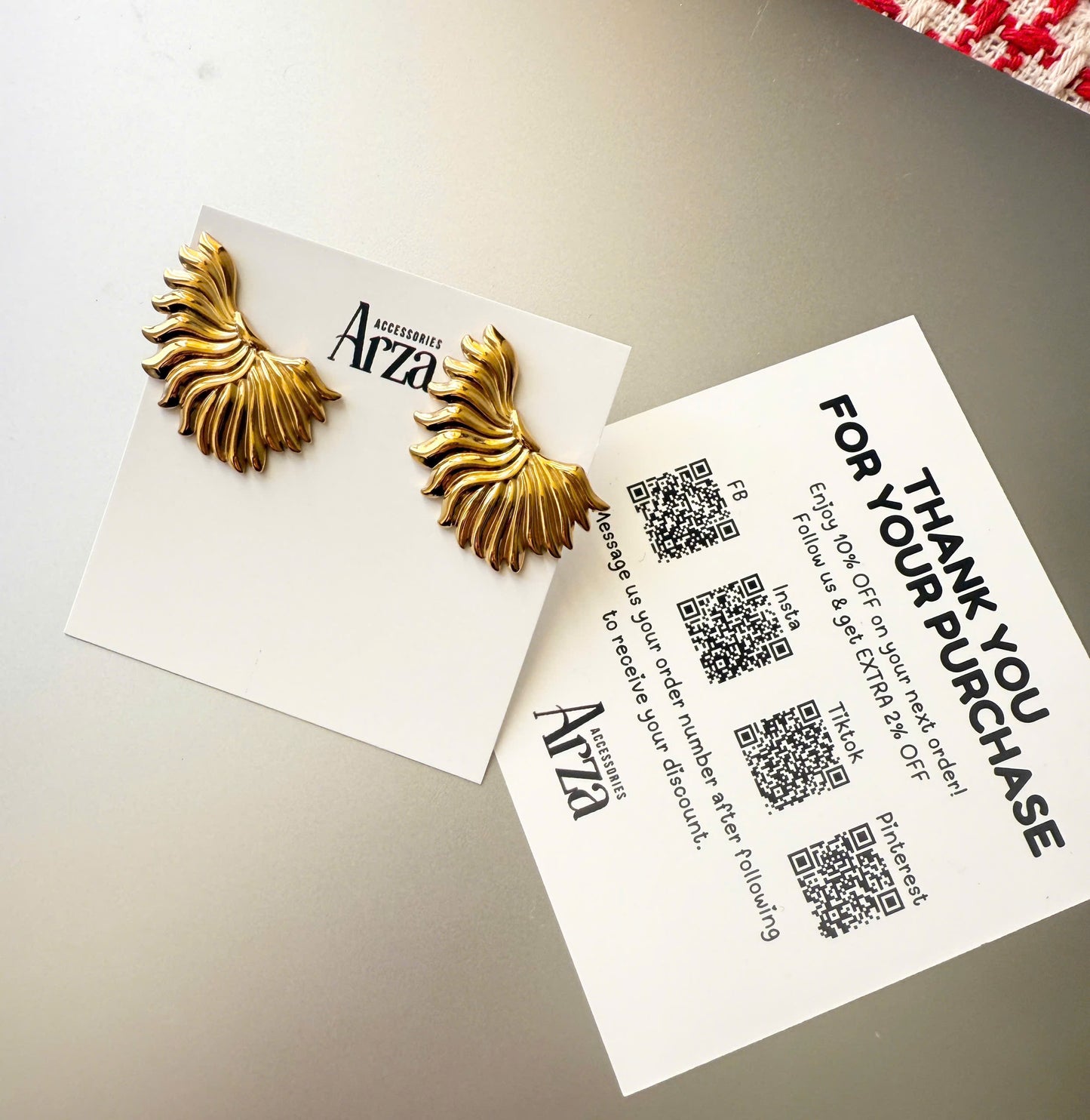 Gold Stud Earrings | Half-Sun Design | Women's Casual Outfit, Gift & Party Occasion | Arza Accessories