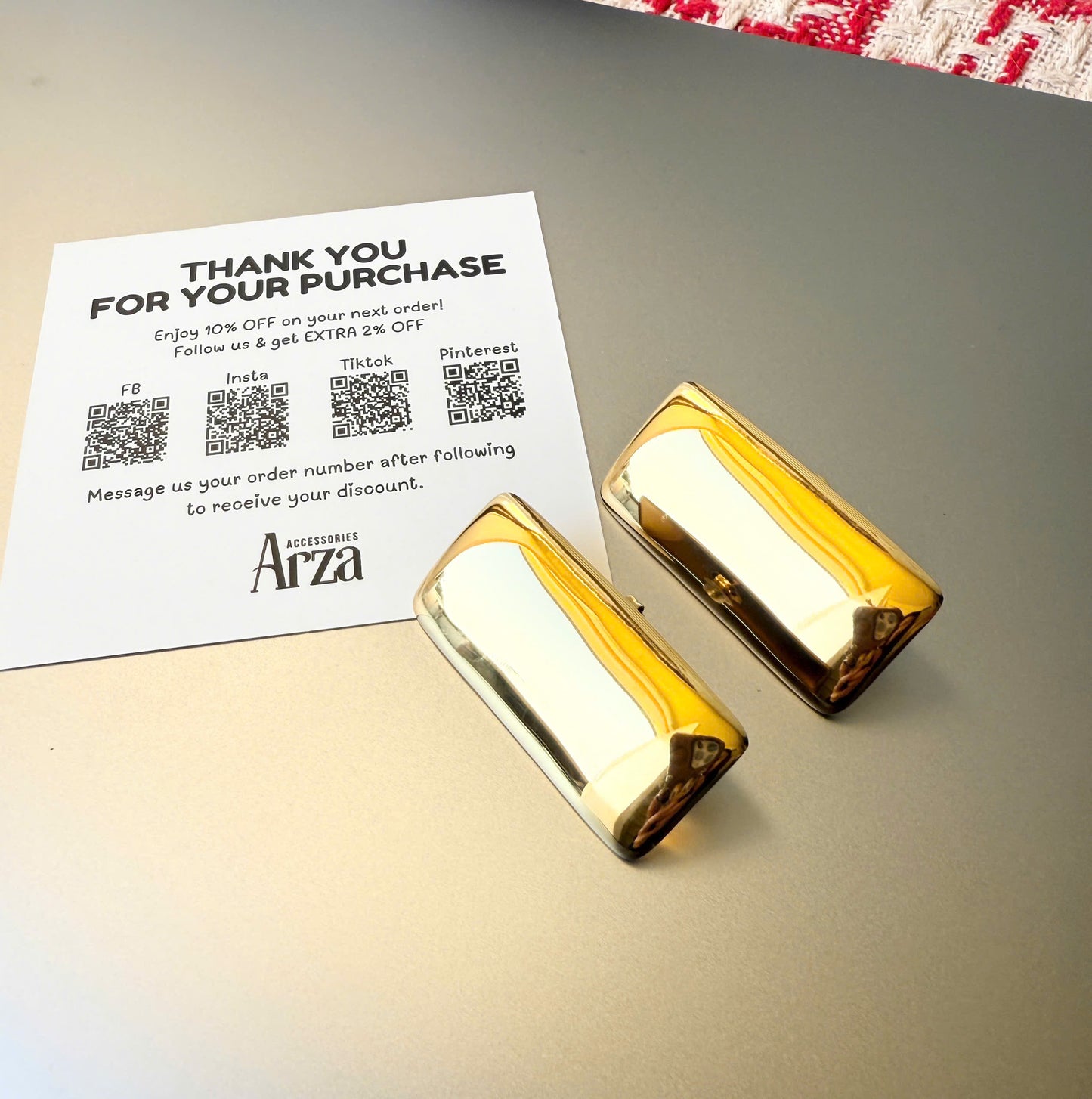 Gold & Silver Tone Rectangle Statement Earrings for Women - Modern Two-Tone Stainless Steel Geometric Jewelry, Lightweight 16.75g Hypoallergenic Party Wear | Arza Accessories