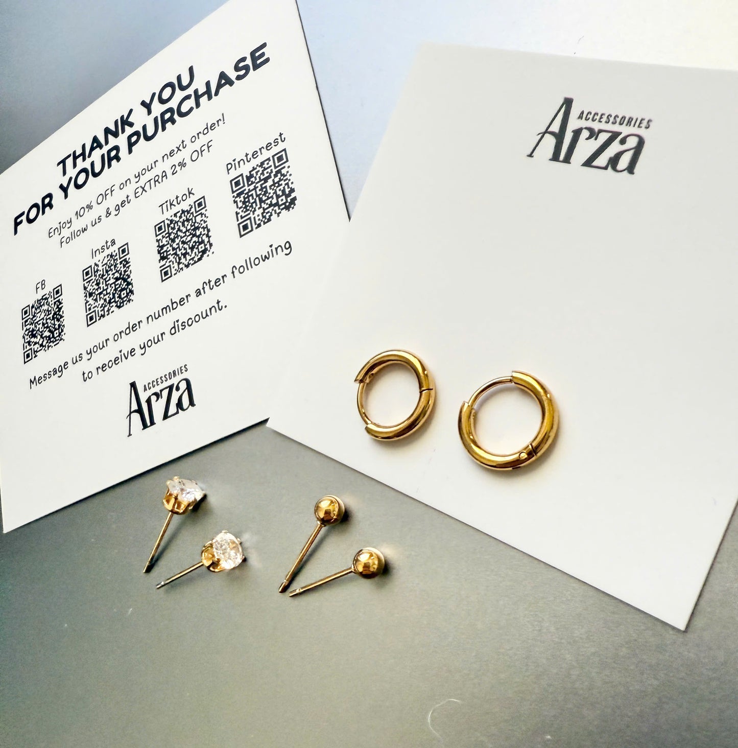 Gold Hoop Earrings for Women Trendy Style for Everyday Wear and Casual Outfits with gold Beads | Arza Accessories