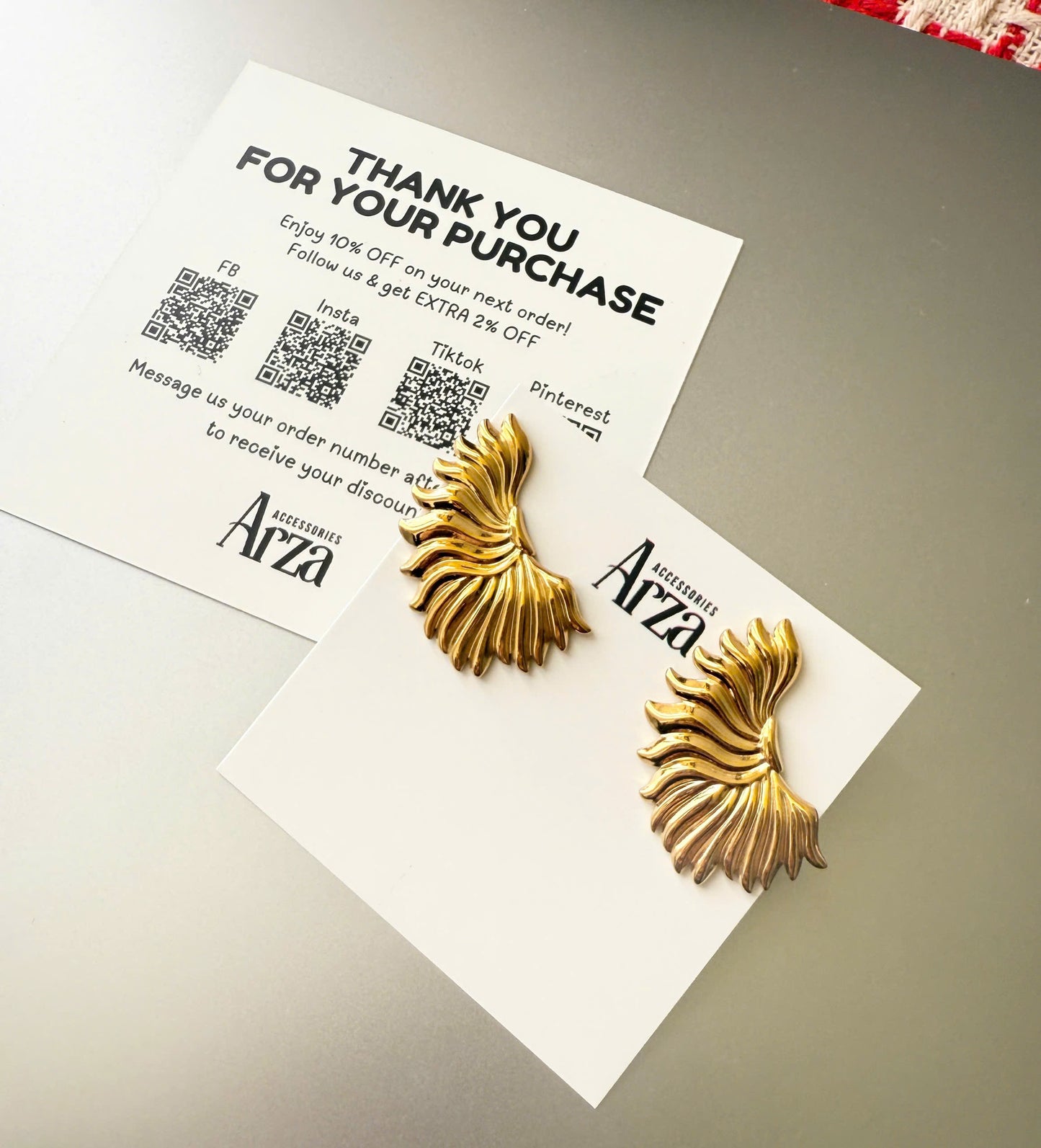 Gold Stud Earrings | Half-Sun Design | Women's Casual Outfit, Gift & Party Occasion | Arza Accessories