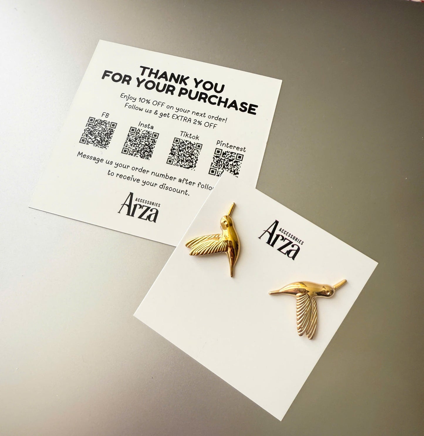 Gold Affordable Earrings for Women Trendy Style for Casual Outfits Yellow Bird Design | Arza Accessories
