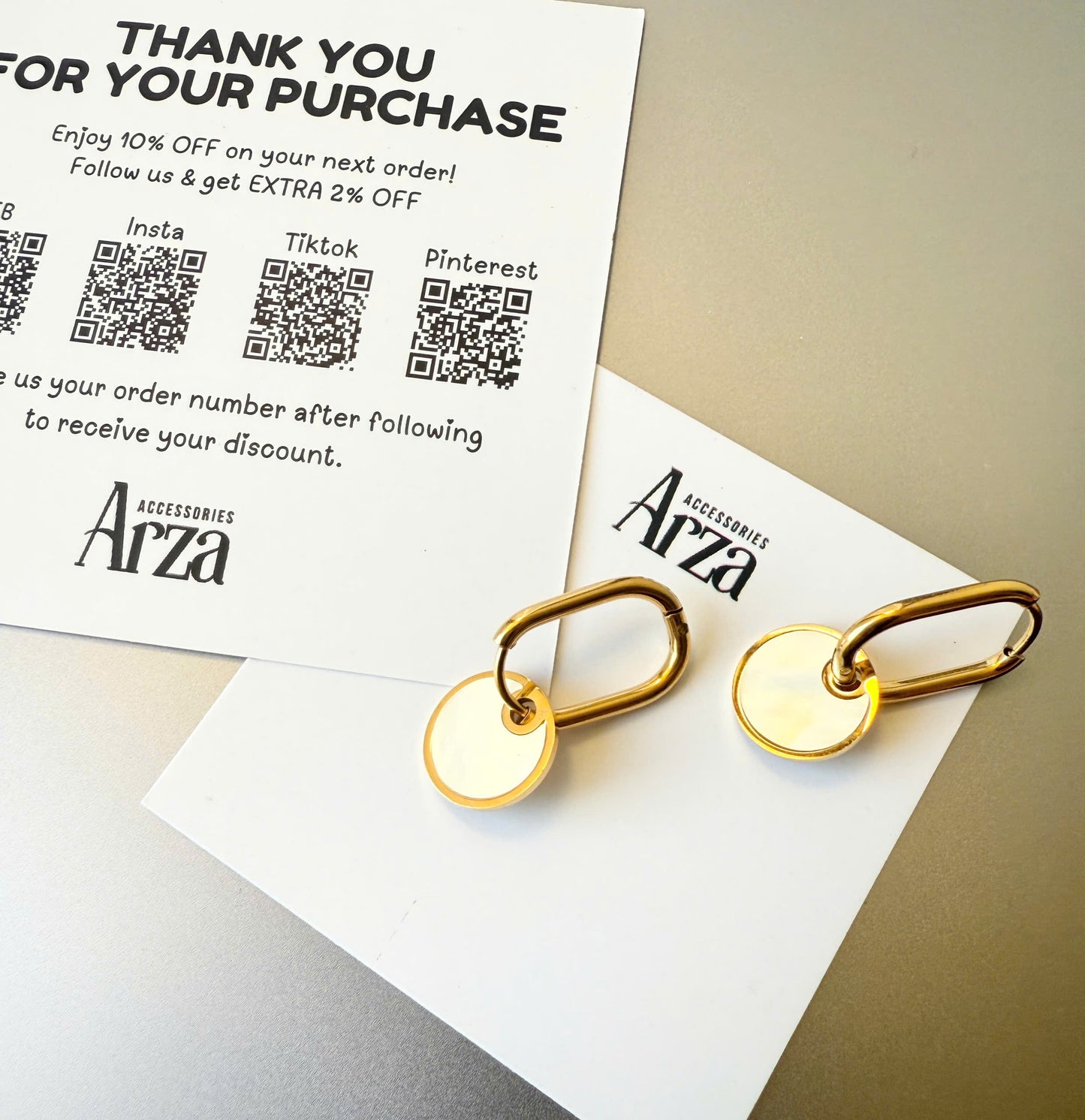 Sparkling Gold Round Mother-of-Pearl Dangle Earrings for Women | Trendy Simple Jewelry for Casual Outfits, Everyday & Party | Arza Accessories