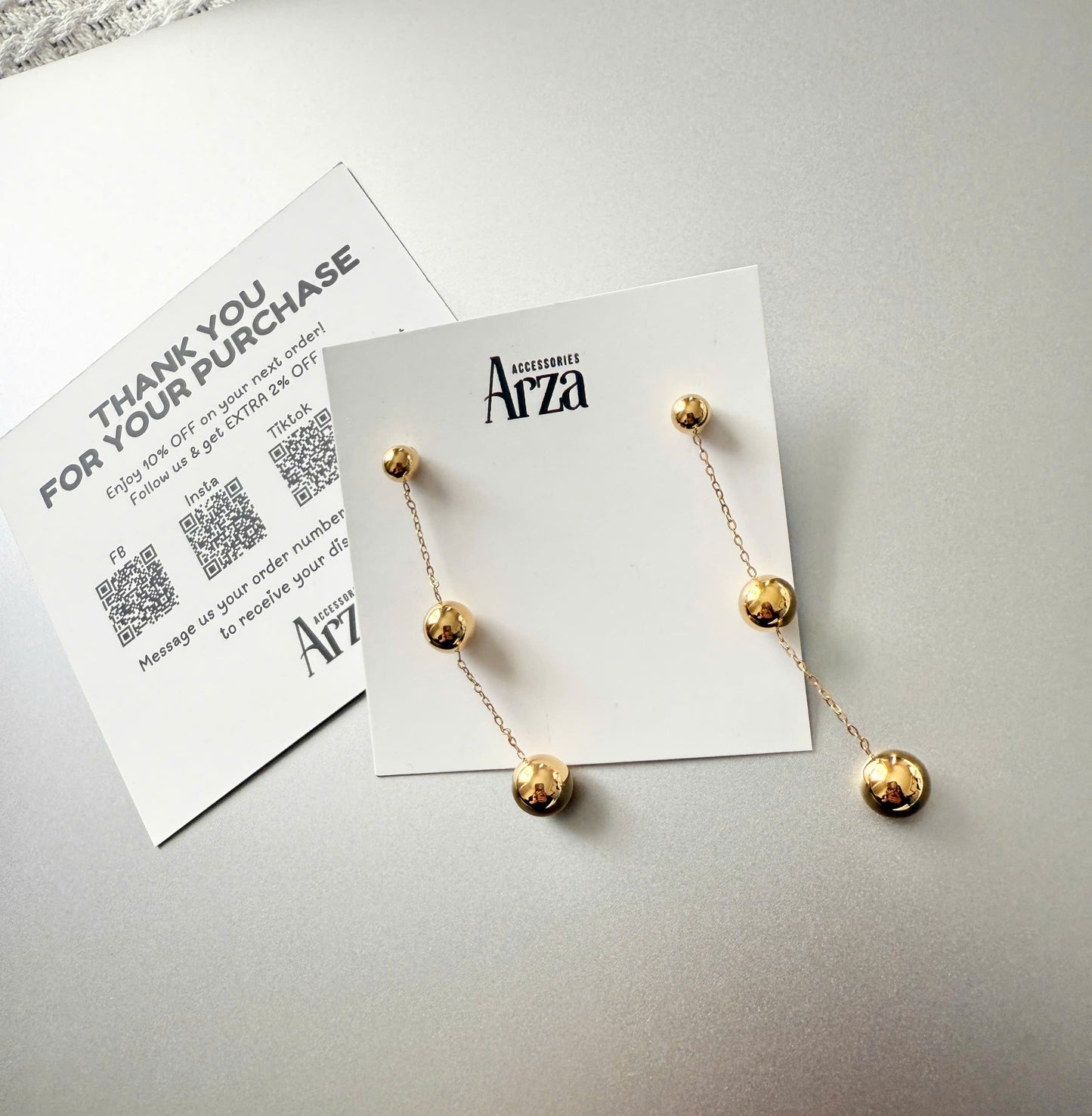 Gold Trendy Dangle Earrings for Women for Casual Outfits Simple Modern Ball Design | Arza Accessories
