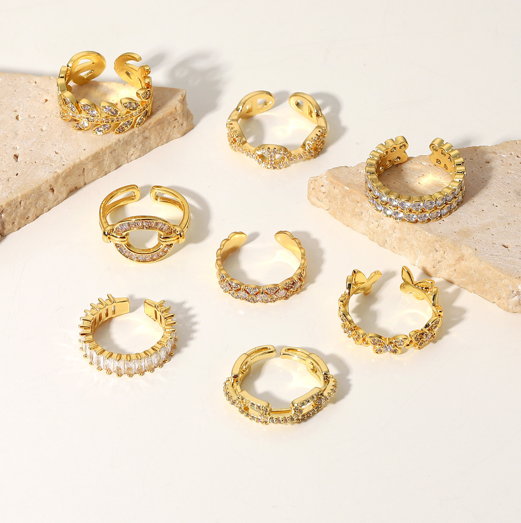 Gold plated stackable rings for women – minimalist everyday jewelry – Arza Accessories AU 8
