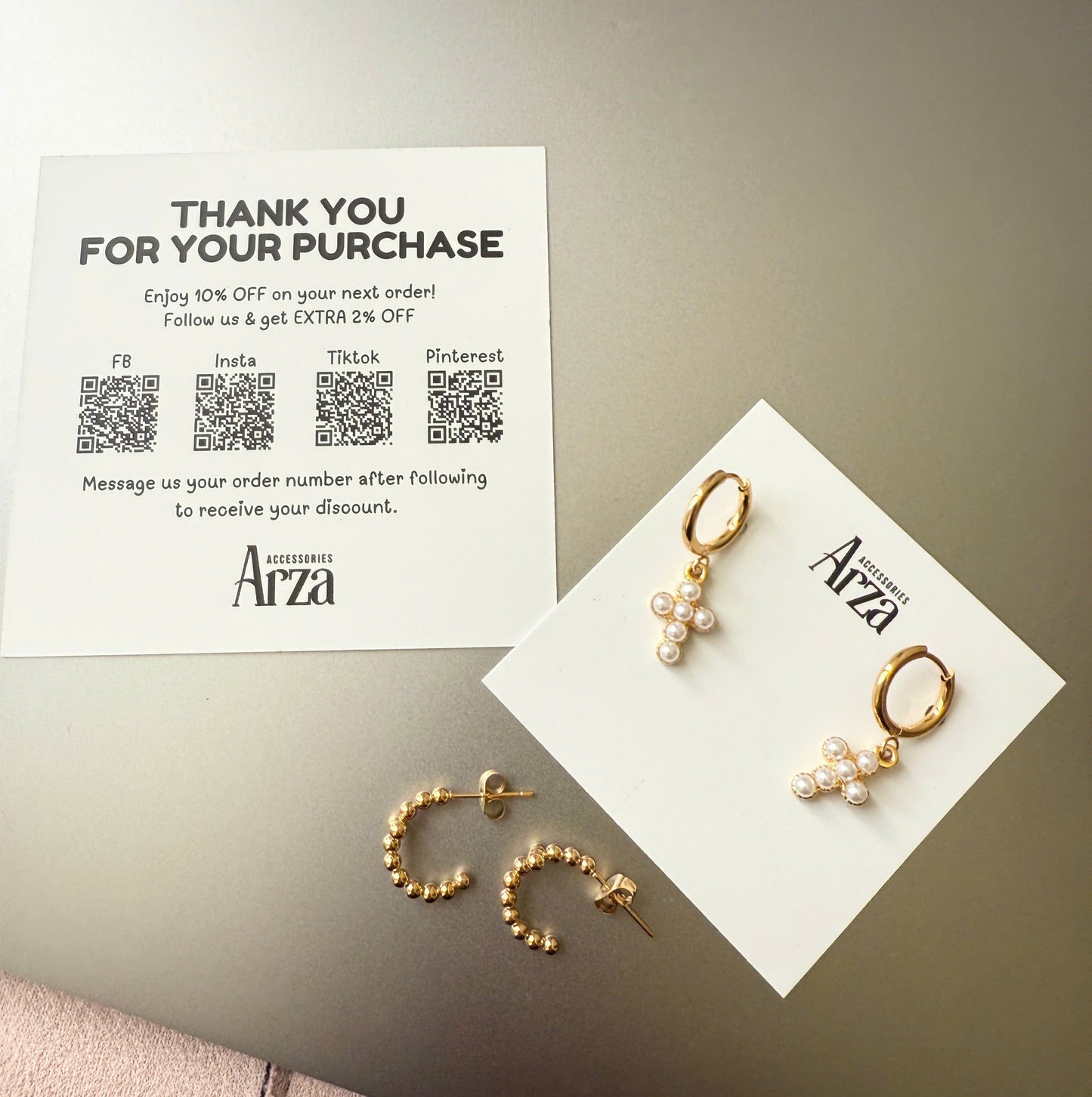 Hypoallergenic Gold Pearl-Studded Cross Earrings for Women | Simple Everyday Wear & Party Jewelry | Arza Accessories