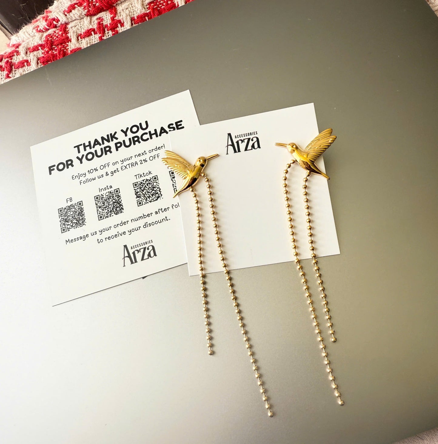 Gold Affordable Earrings for Women Trendy Style for Casual Outfits Yellow Bird Design | Arza Accessories