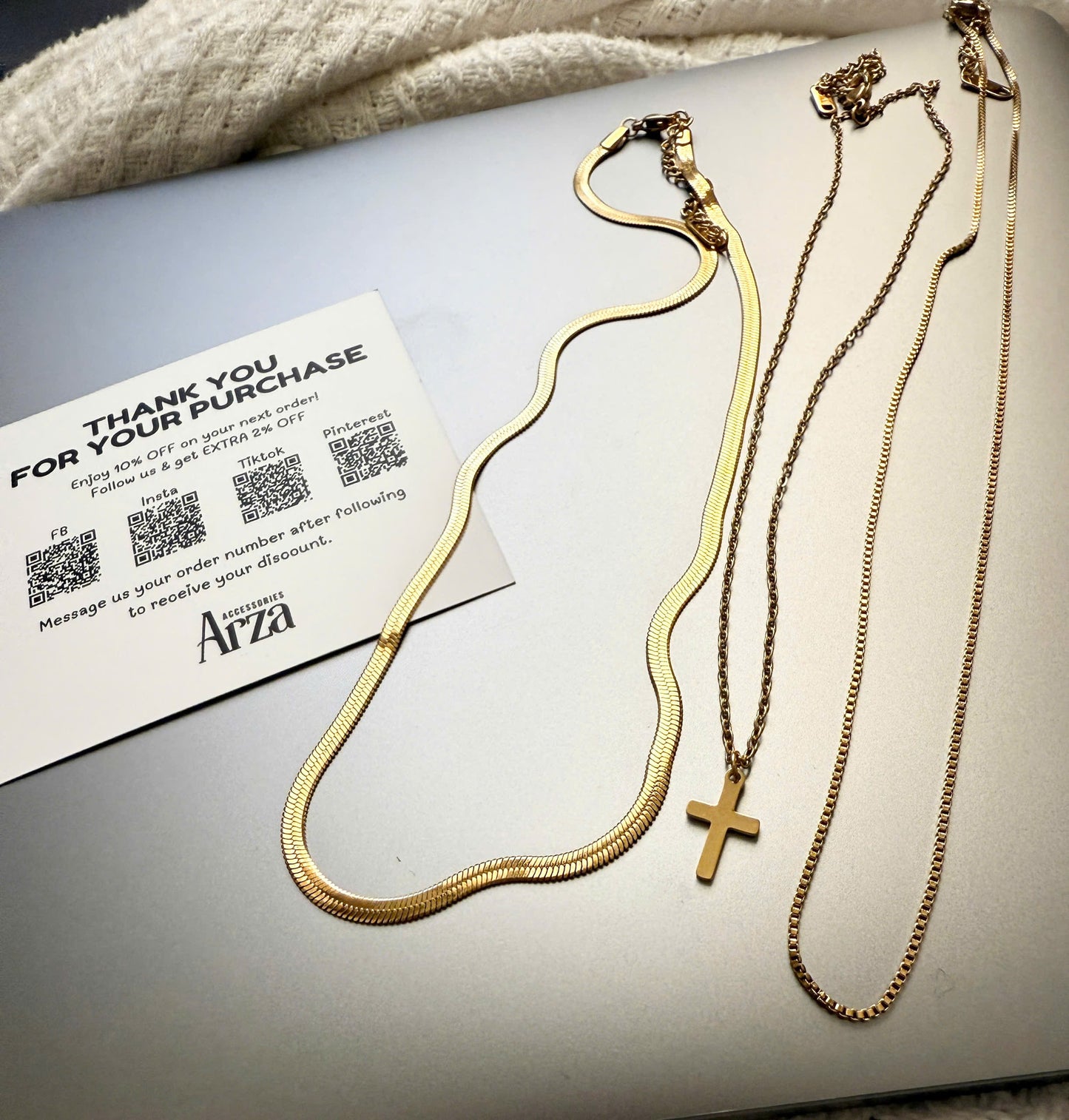 Gold Pendant Necklaces for Women for Everyday Wear and Party Simple Cross Design | Arza Accessories