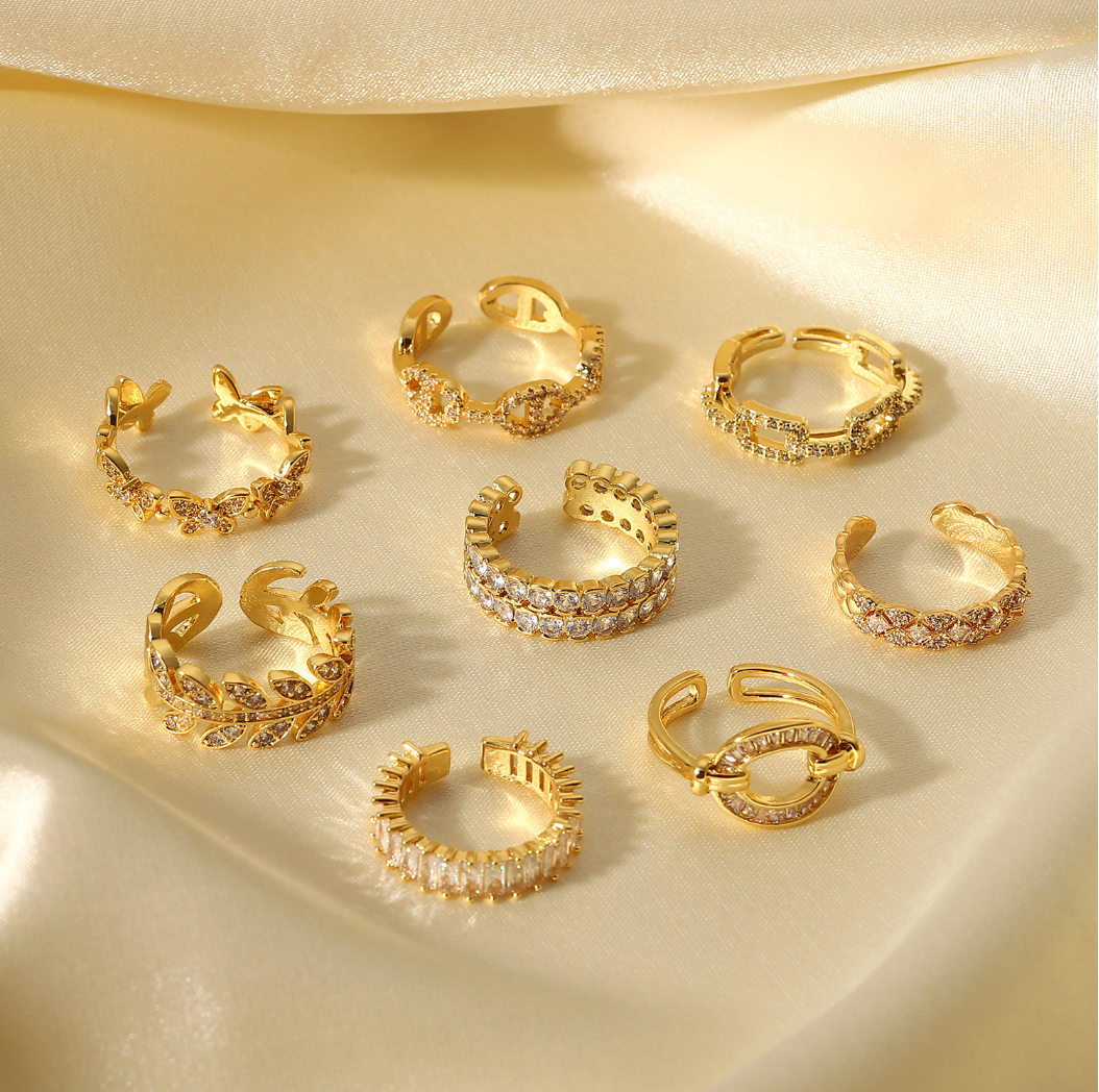 Gold plated stackable rings for women – minimalist everyday jewelry – Arza Accessories AU 2