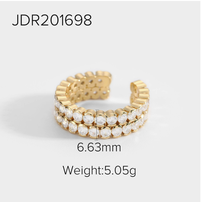 Gold plated stackable rings for women – minimalist everyday jewelry – Arza Accessories AU 15