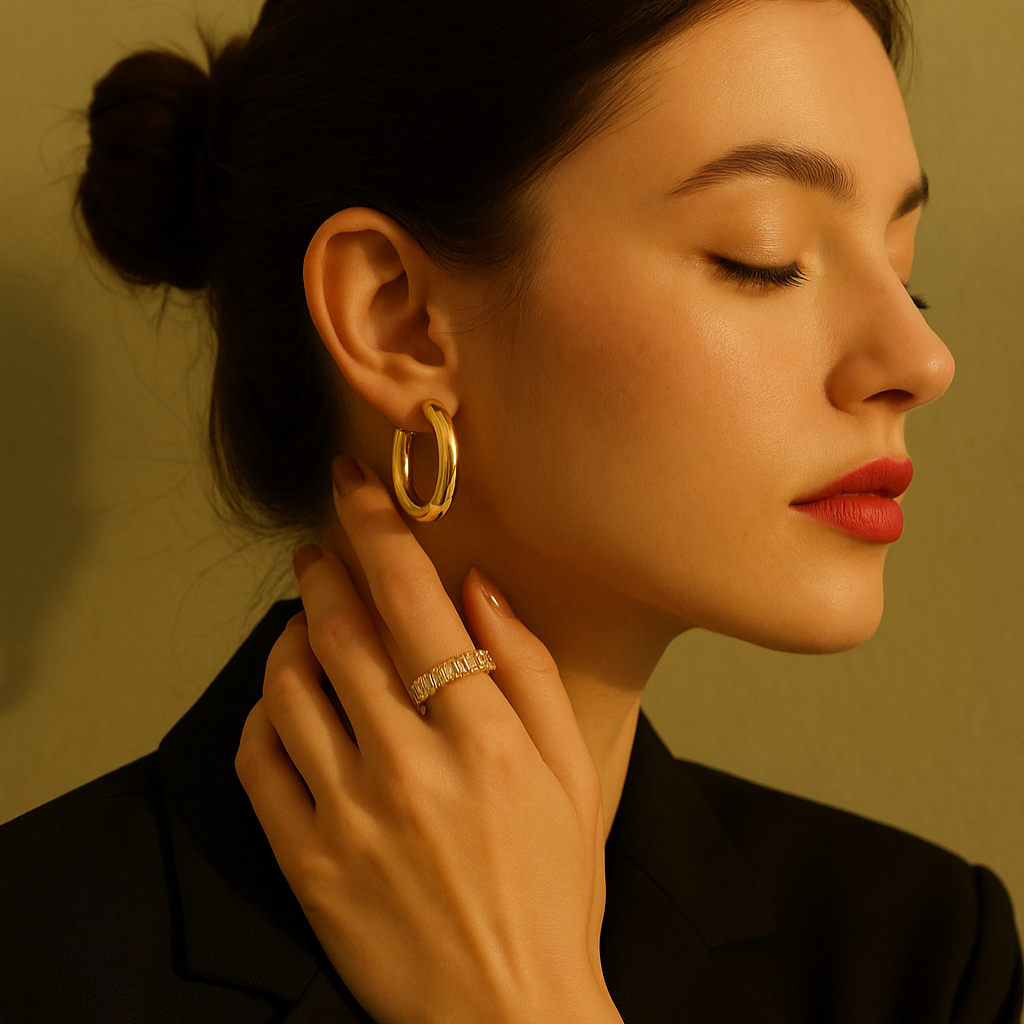 Gold plated stackable rings for women – minimalist everyday jewelry – Arza Accessories AU 79
