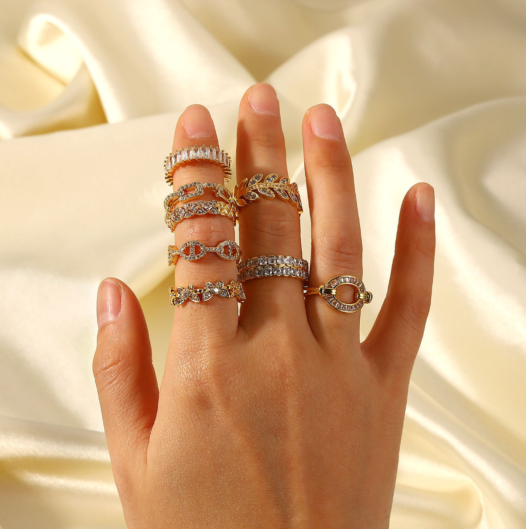 Gold plated stackable rings for women – minimalist everyday jewelry – Arza Accessories AU 7