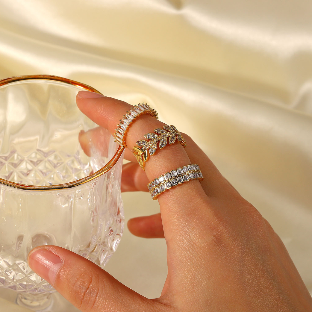 Gold plated stackable rings for women – minimalist everyday jewelry – Arza Accessories AU 9