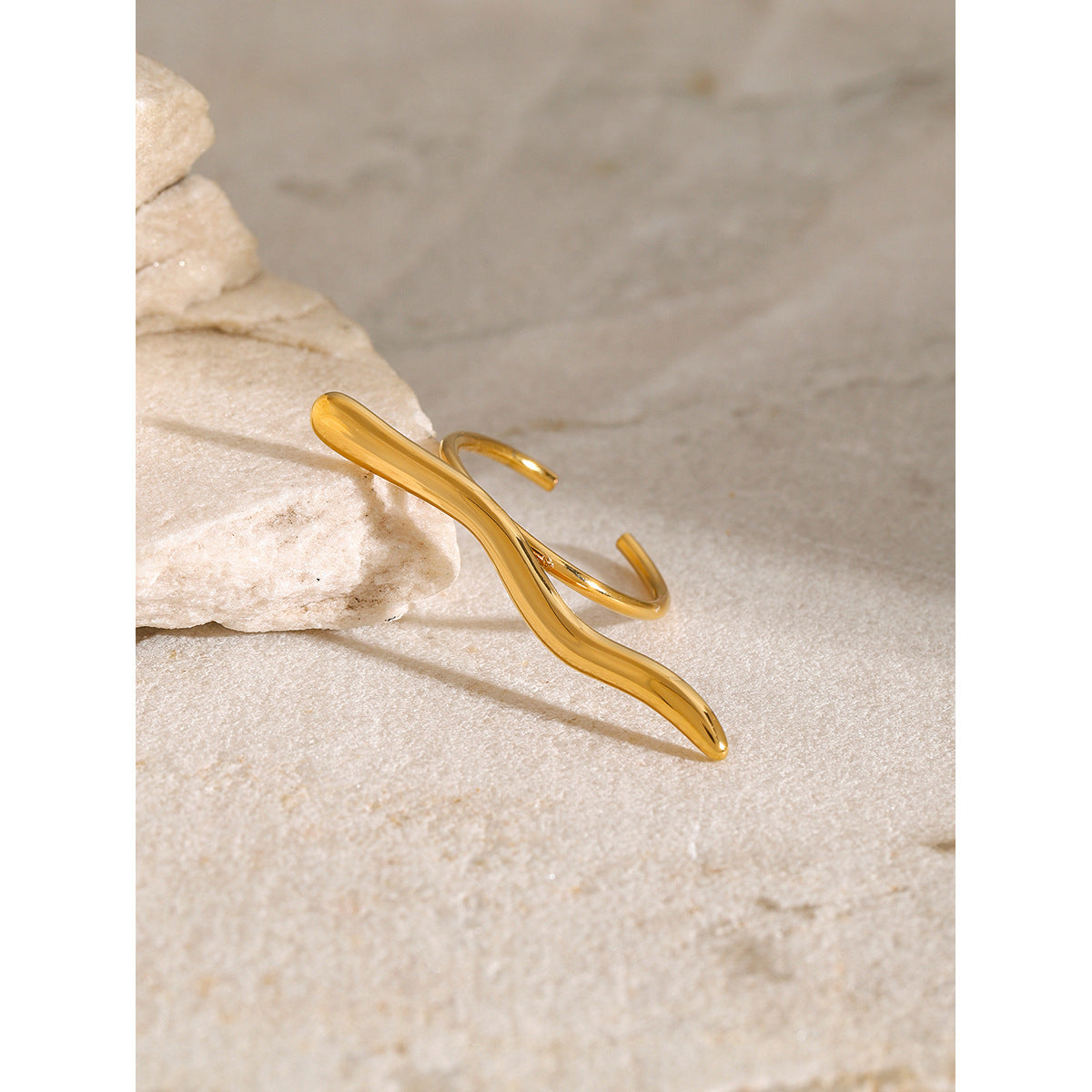 Thin adjustable gold and silver minimalist ring (1.75cm inner diameter) by Arza Accessories - waterproof everyday jewelry 3