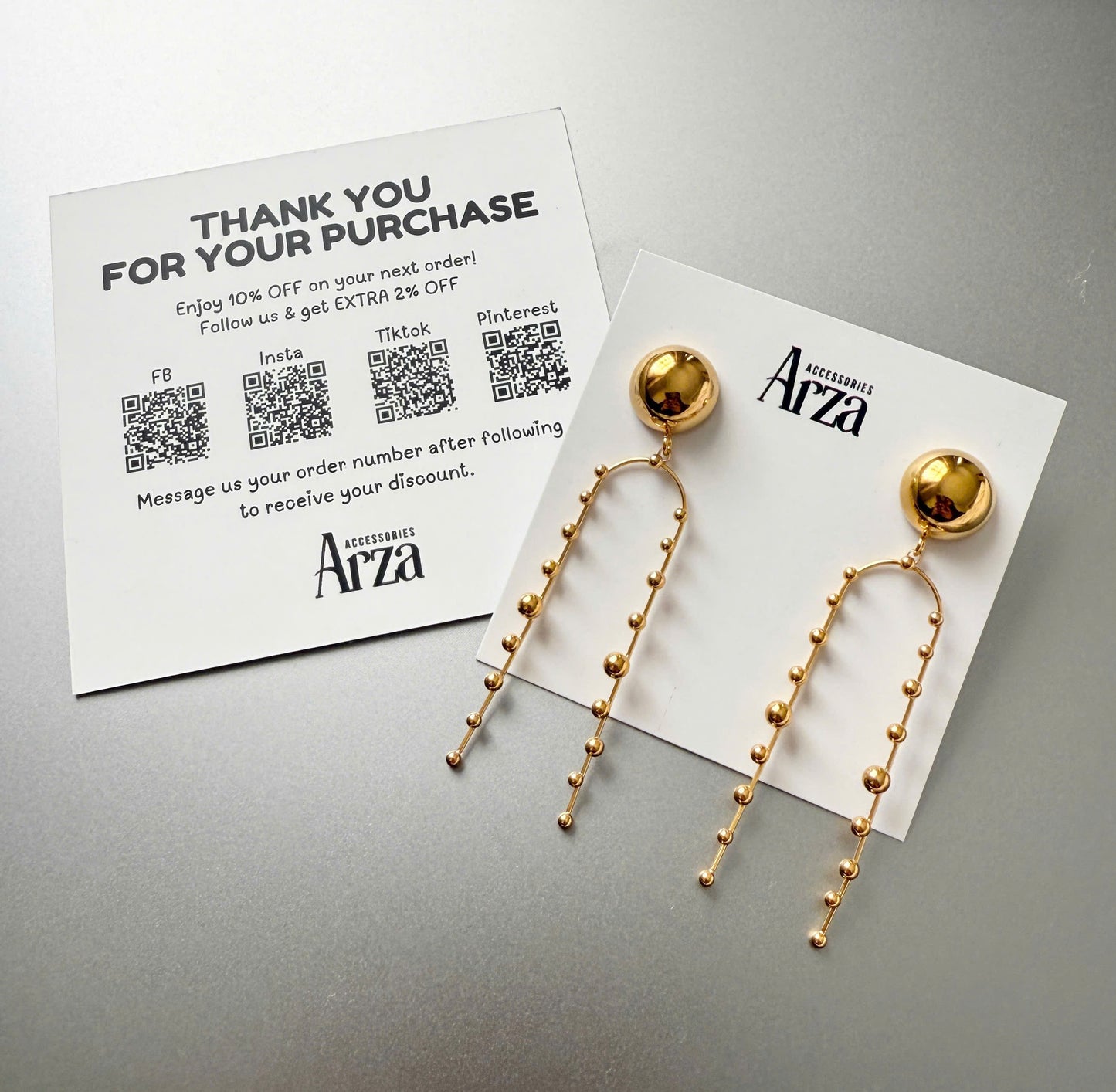 Gold Tone Long Drop Earrings for Women - Slim 1.5cm Wide Stainless Steel Dangling Jewelry, Lightweight 10.66g Hypoallergenic Evening & Party Wear _ Arza Accessories