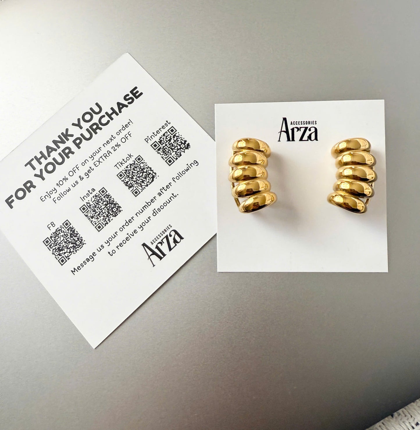 Gold Tone Geometric Stud Earrings for Women - Modern Stainless Steel Statement Jewelry, Lightweight 12.76g Hypoallergenic Everyday Bold Look | Arza Accessories