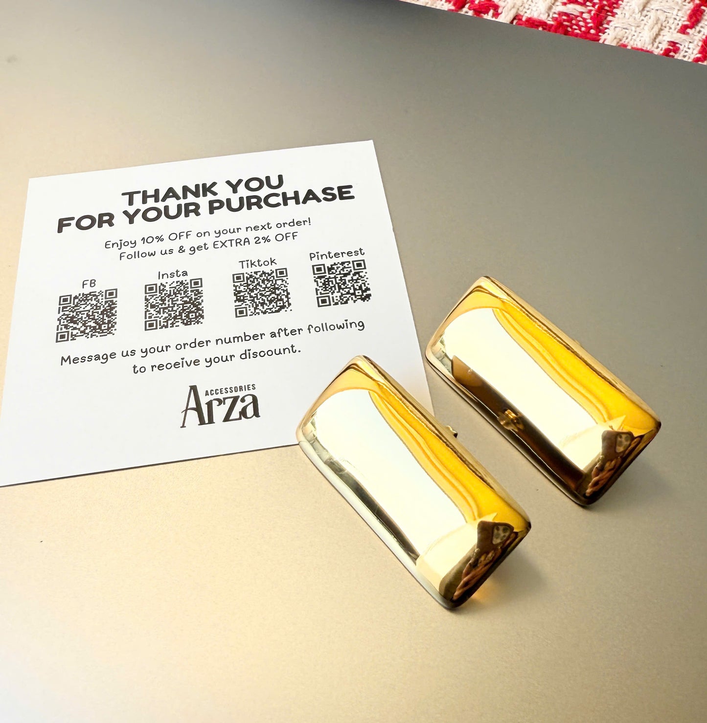 Gold & Silver Tone Rectangle Statement Earrings for Women - Modern Two-Tone Stainless Steel Geometric Jewelry, Lightweight 16.75g Hypoallergenic Party Wear | Arza Accessories
