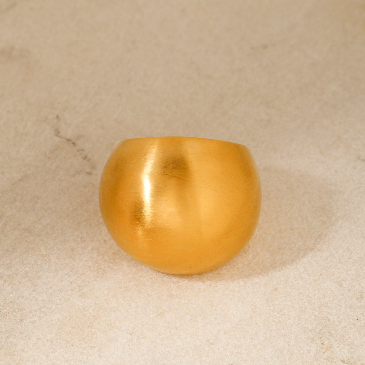 Adjustable chunky gold bead statement ring (2.16cm wide, size 6-9, 17.03g) - bold wide band jewelry by Arza Accessories Australia