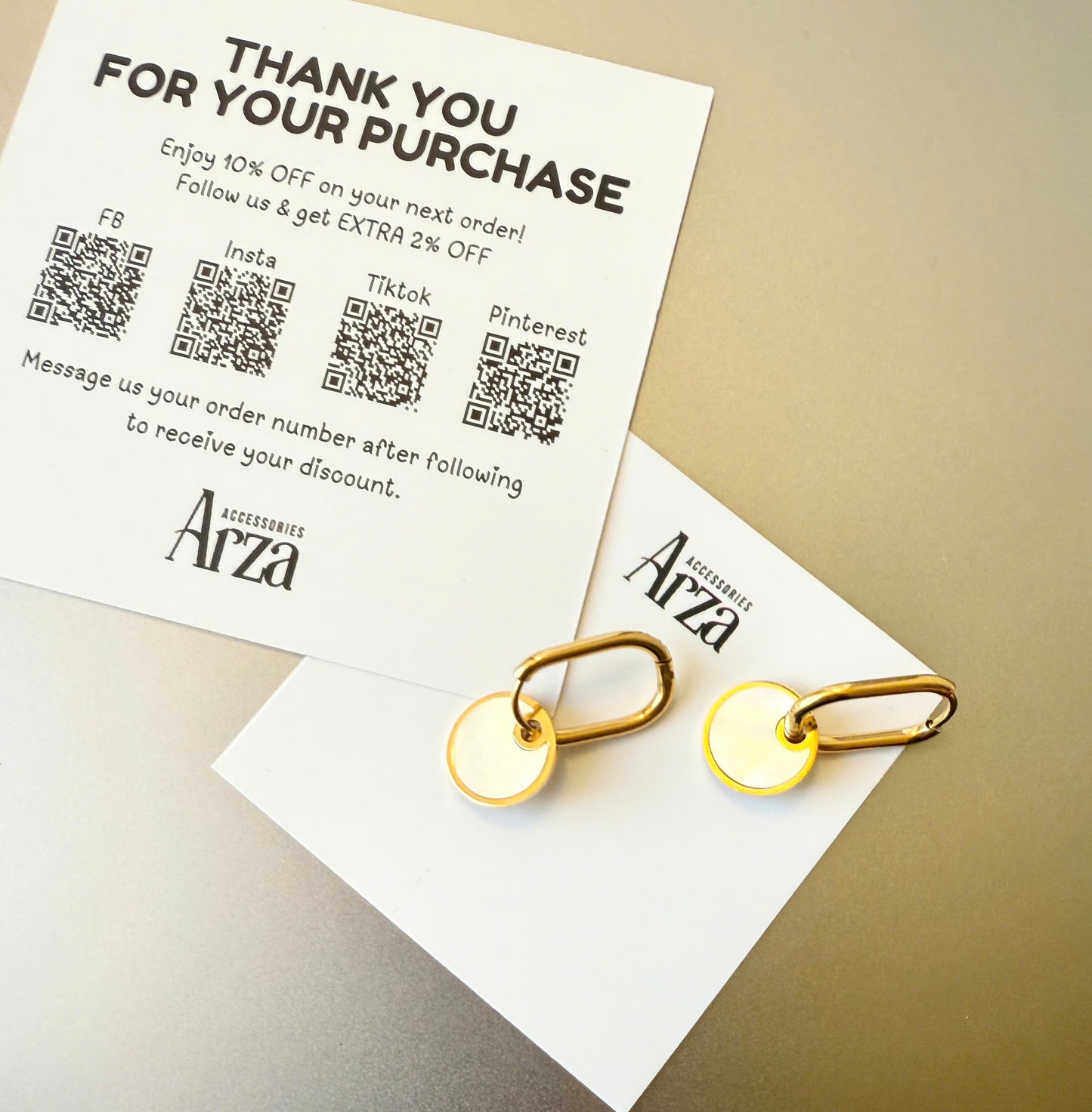 Sparkling Gold Round Mother-of-Pearl Dangle Earrings for Women | Trendy Simple Jewelry for Casual Outfits, Everyday & Party | Arza Accessories
