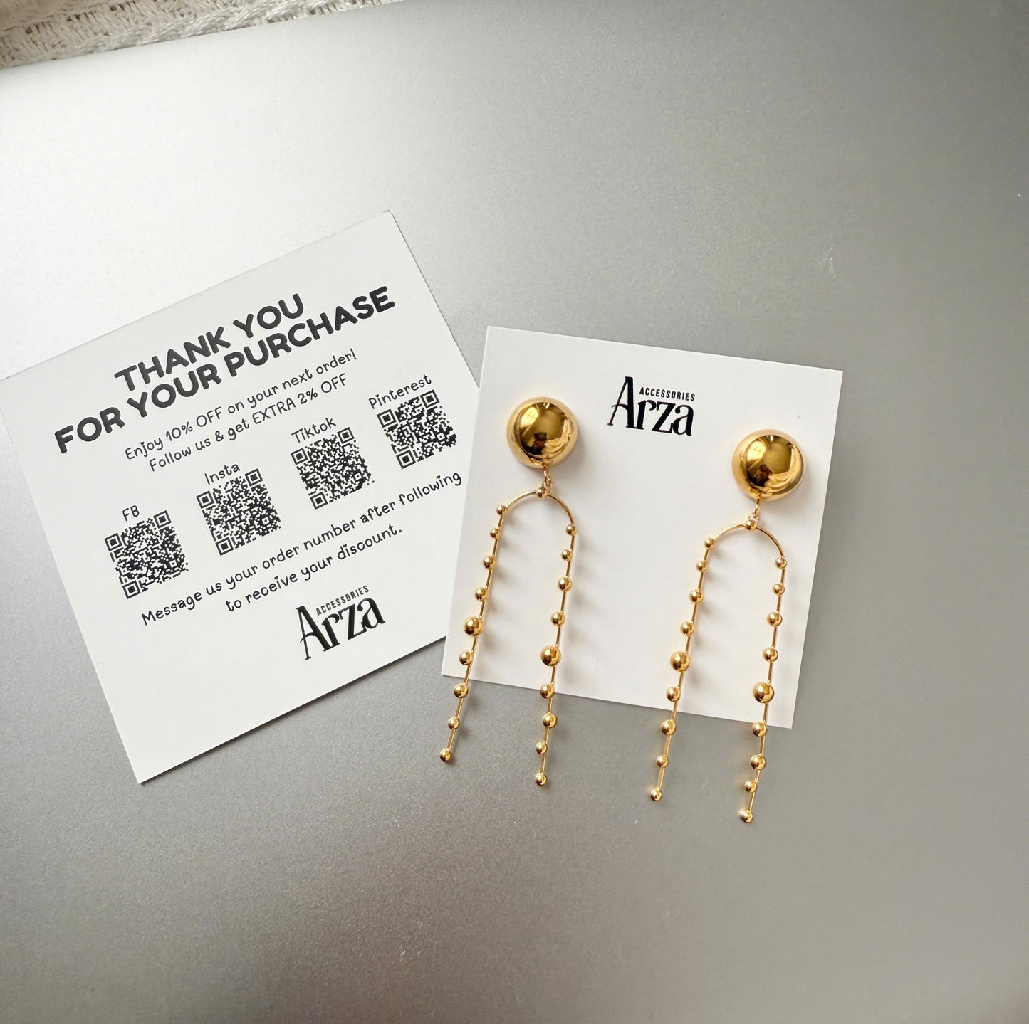 Gold Tone Long Drop Earrings for Women - Slim 1.5cm Wide Stainless Steel Dangling Jewelry, Lightweight 10.66g Hypoallergenic Evening & Party Wear _ Arza Accessories