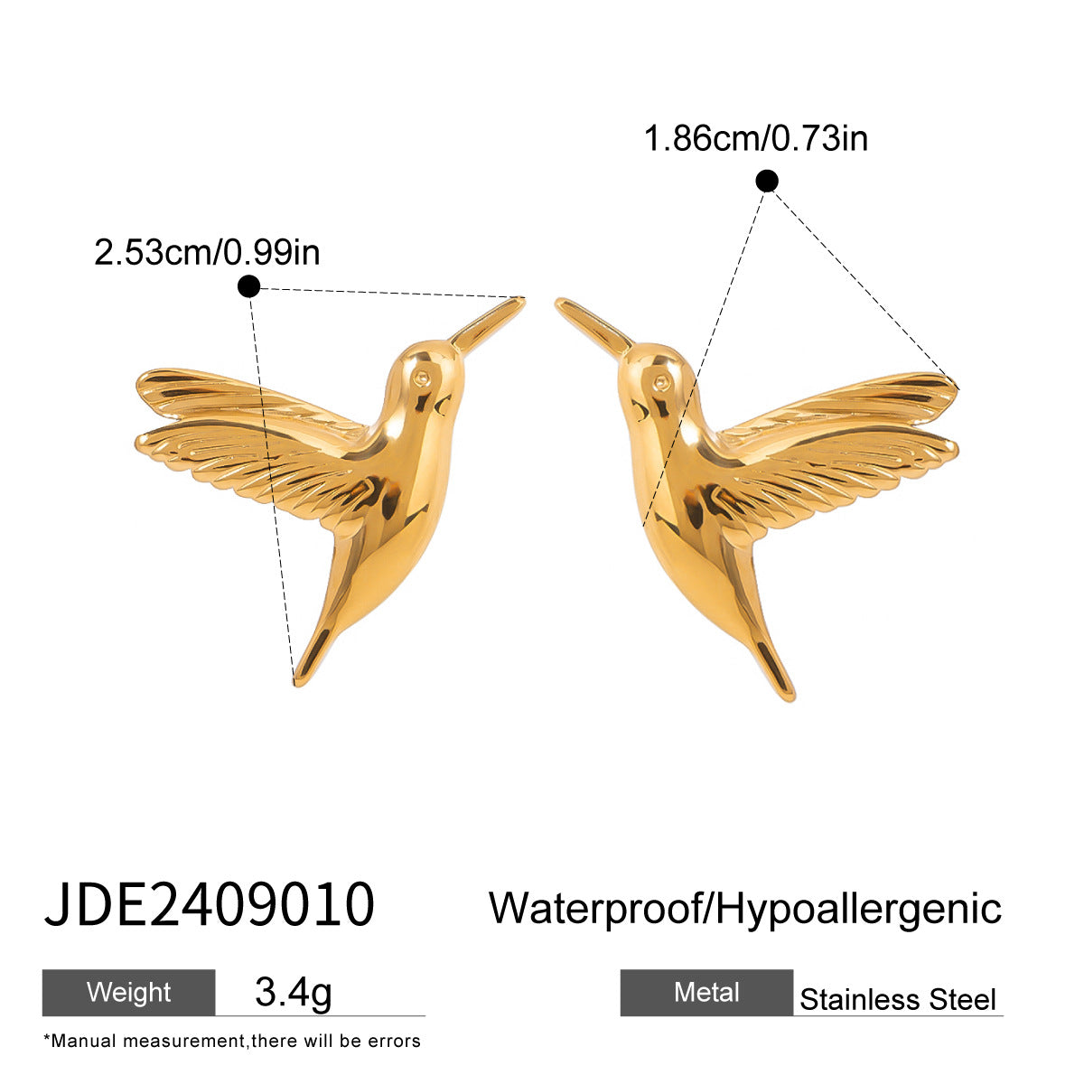 Gold Affordable Earrings for Women Trendy Style for Casual Outfits Yellow Bird Design | Arza Accessories