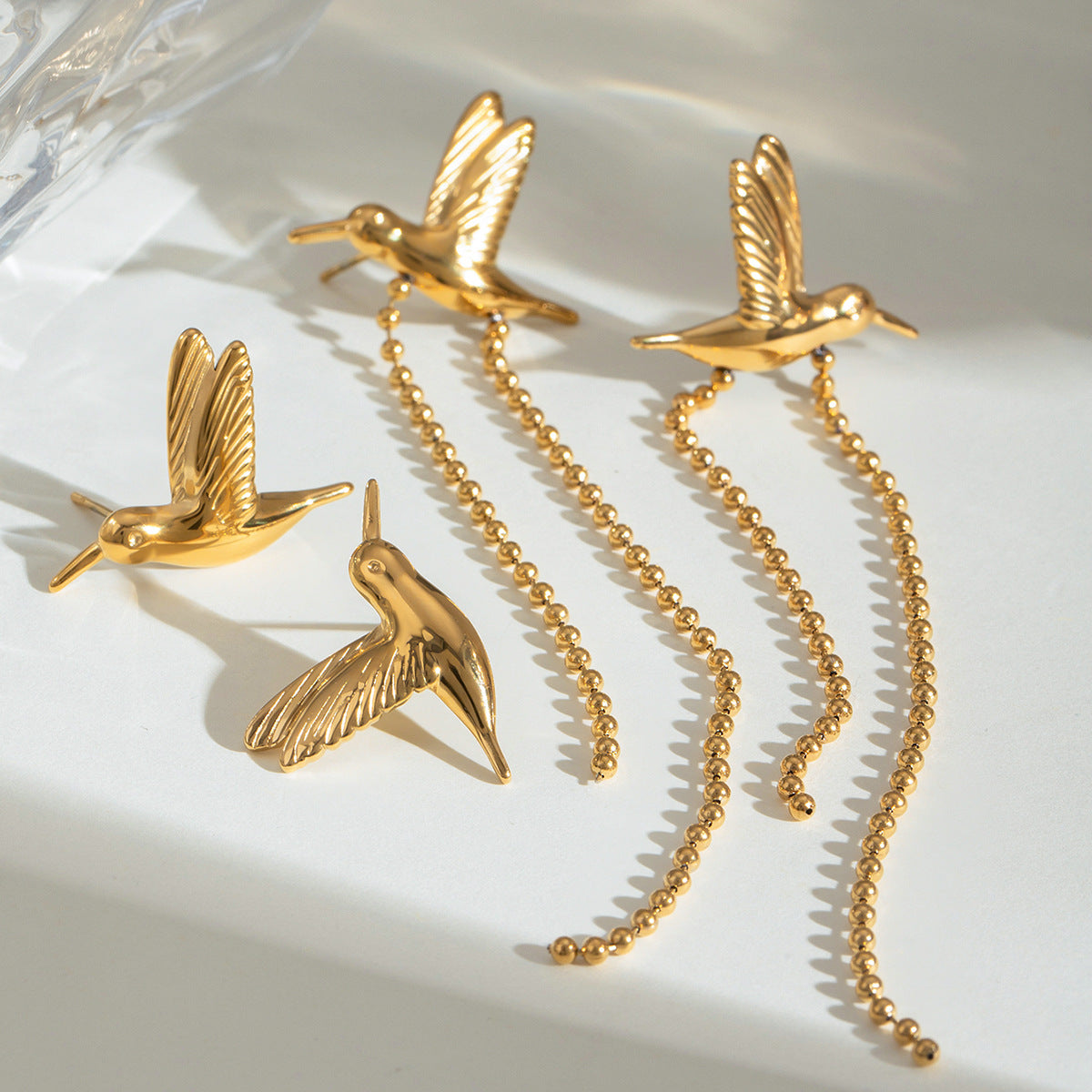 Gold Affordable Earrings for Women Trendy Style for Casual Outfits Yellow Bird Design | Arza Accessories