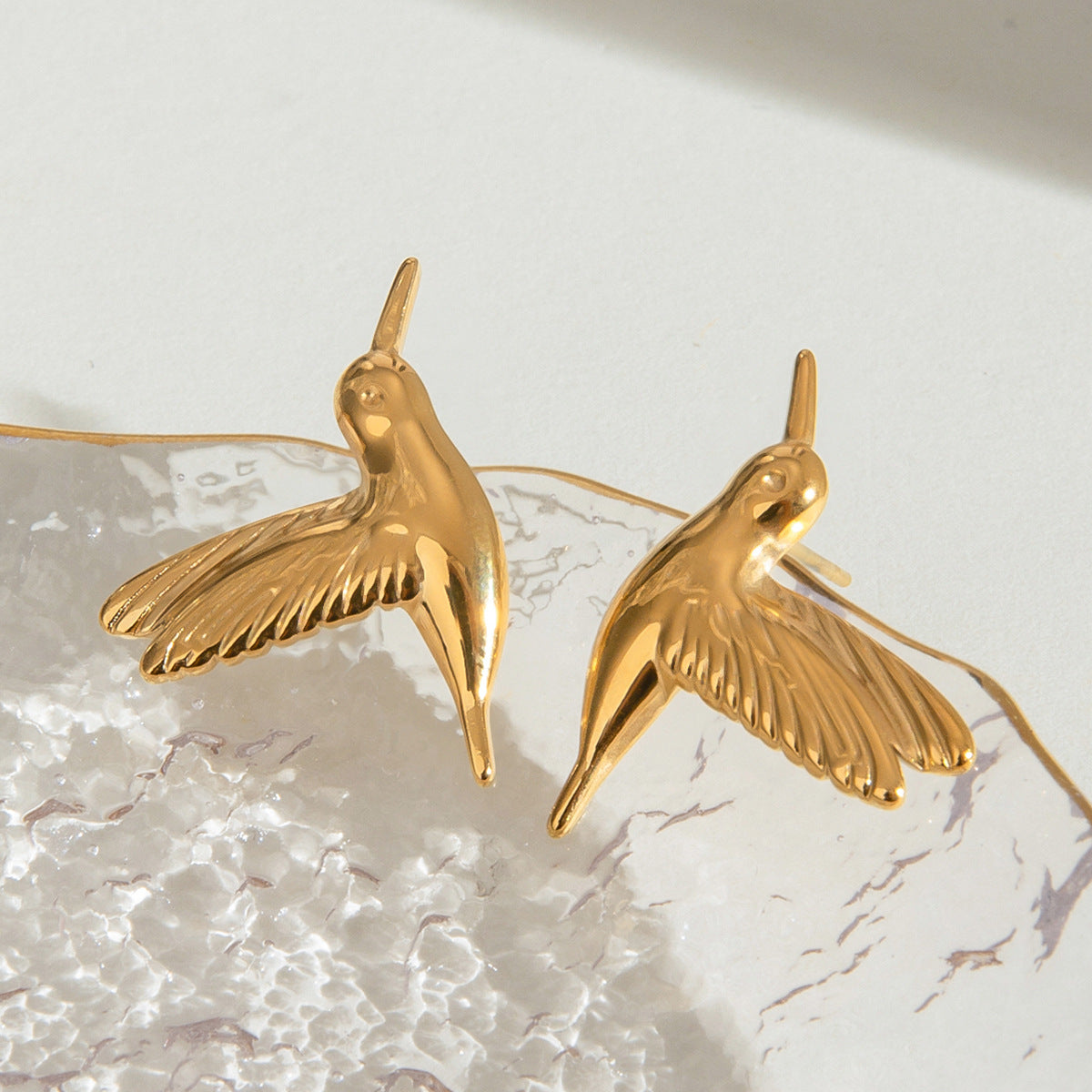 Gold Affordable Earrings for Women Trendy Style for Casual Outfits Yellow Bird Design | Arza Accessories