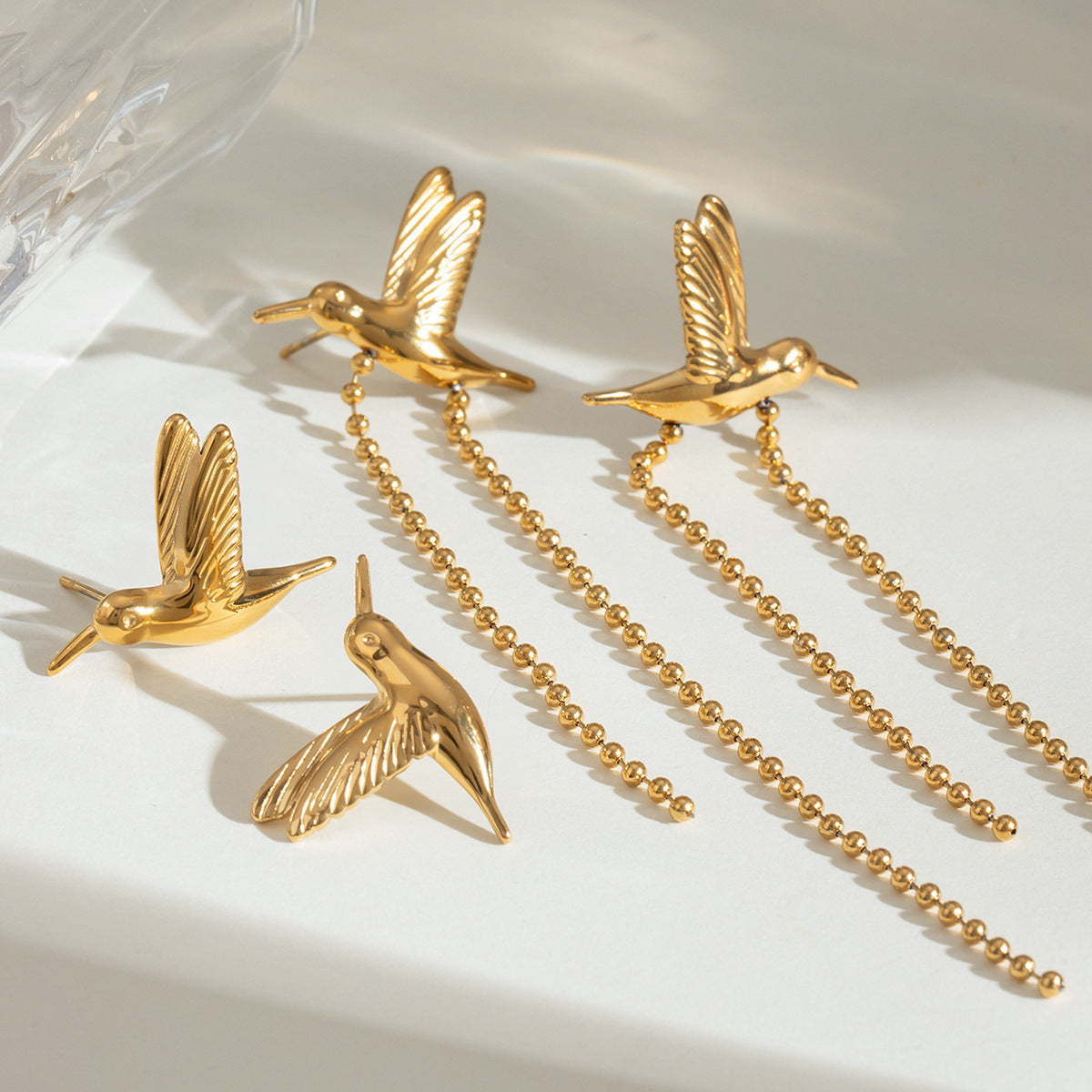 Gold Affordable Earrings for Women Trendy Style for Casual Outfits Yellow Bird Design | Arza Accessories