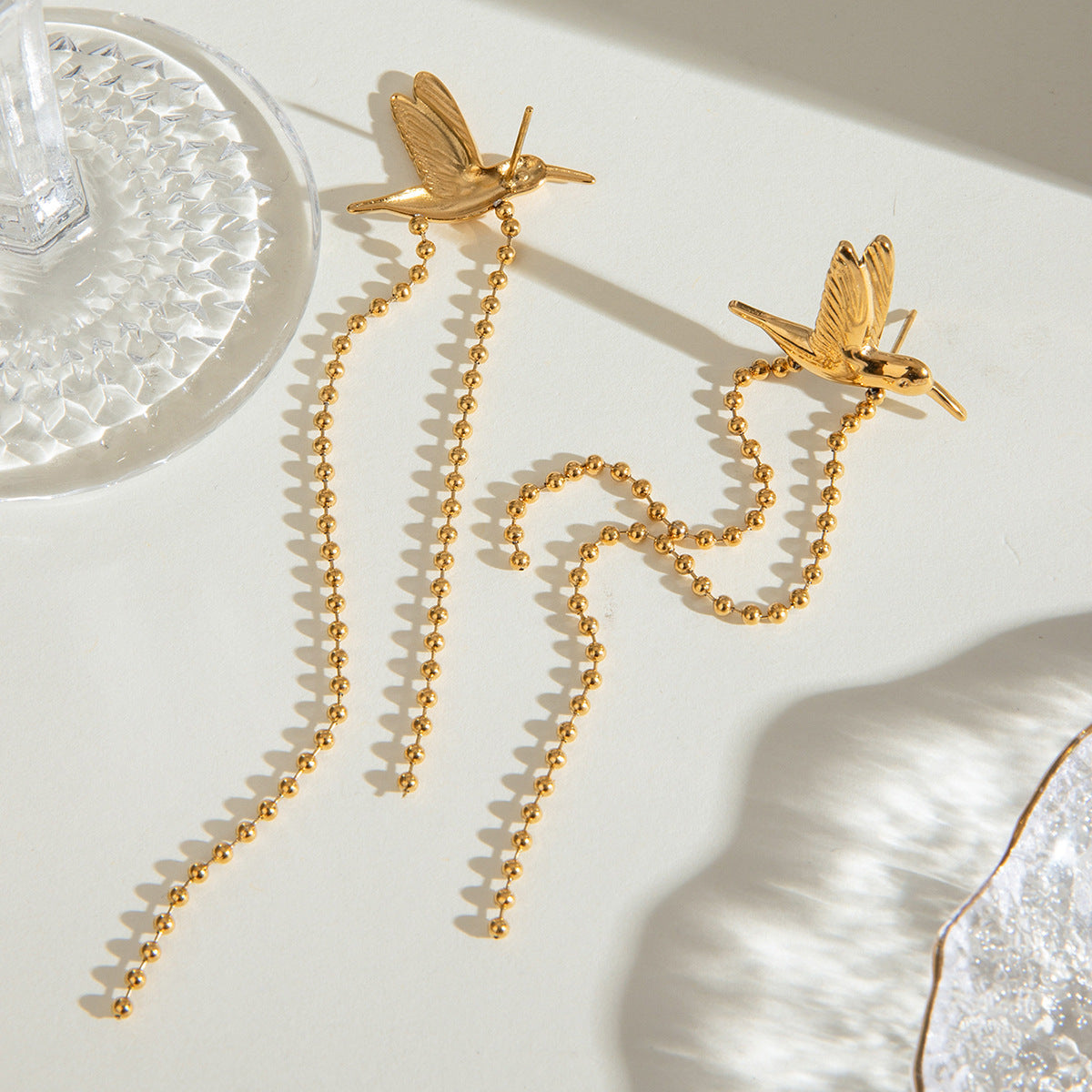 Gold Affordable Earrings for Women Trendy Style for Casual Outfits Yellow Bird Design | Arza Accessories