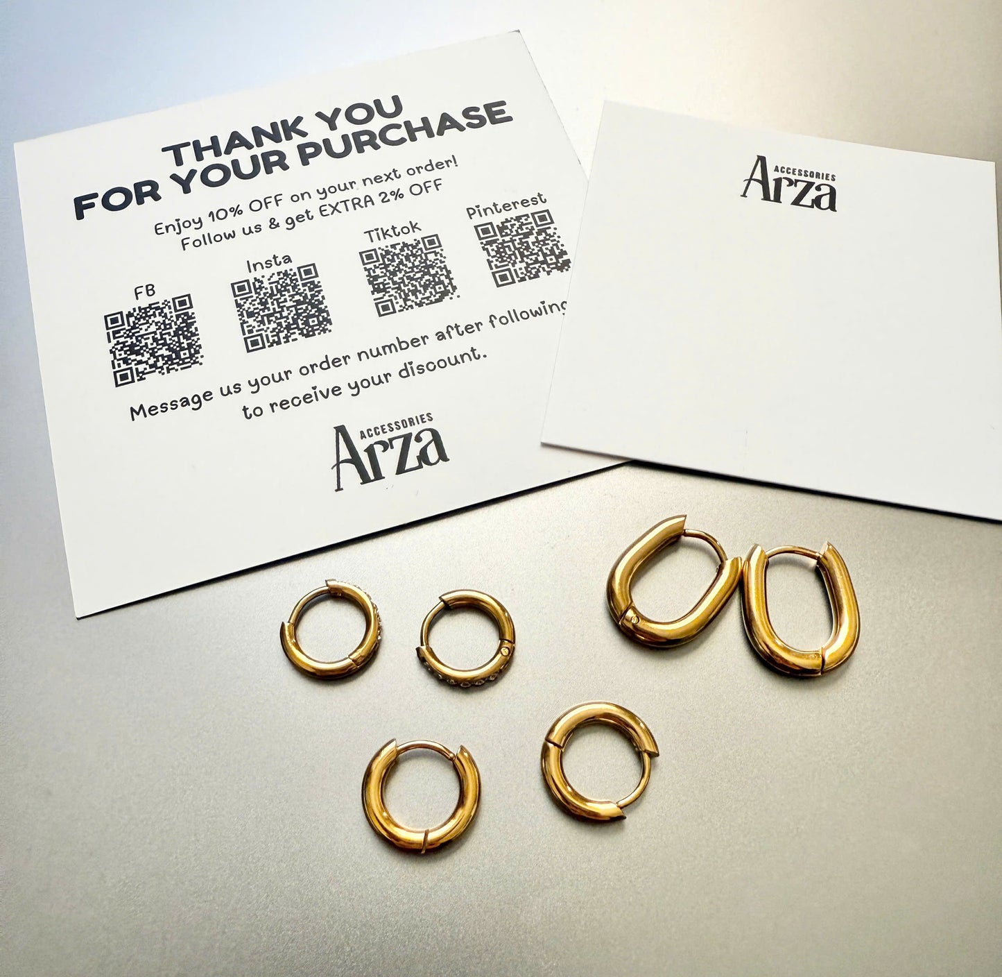 Minimalist gold hoop earrings (1.3cm) for women - lightweight everyday stainless steel jewelry by Arza Accessories 25