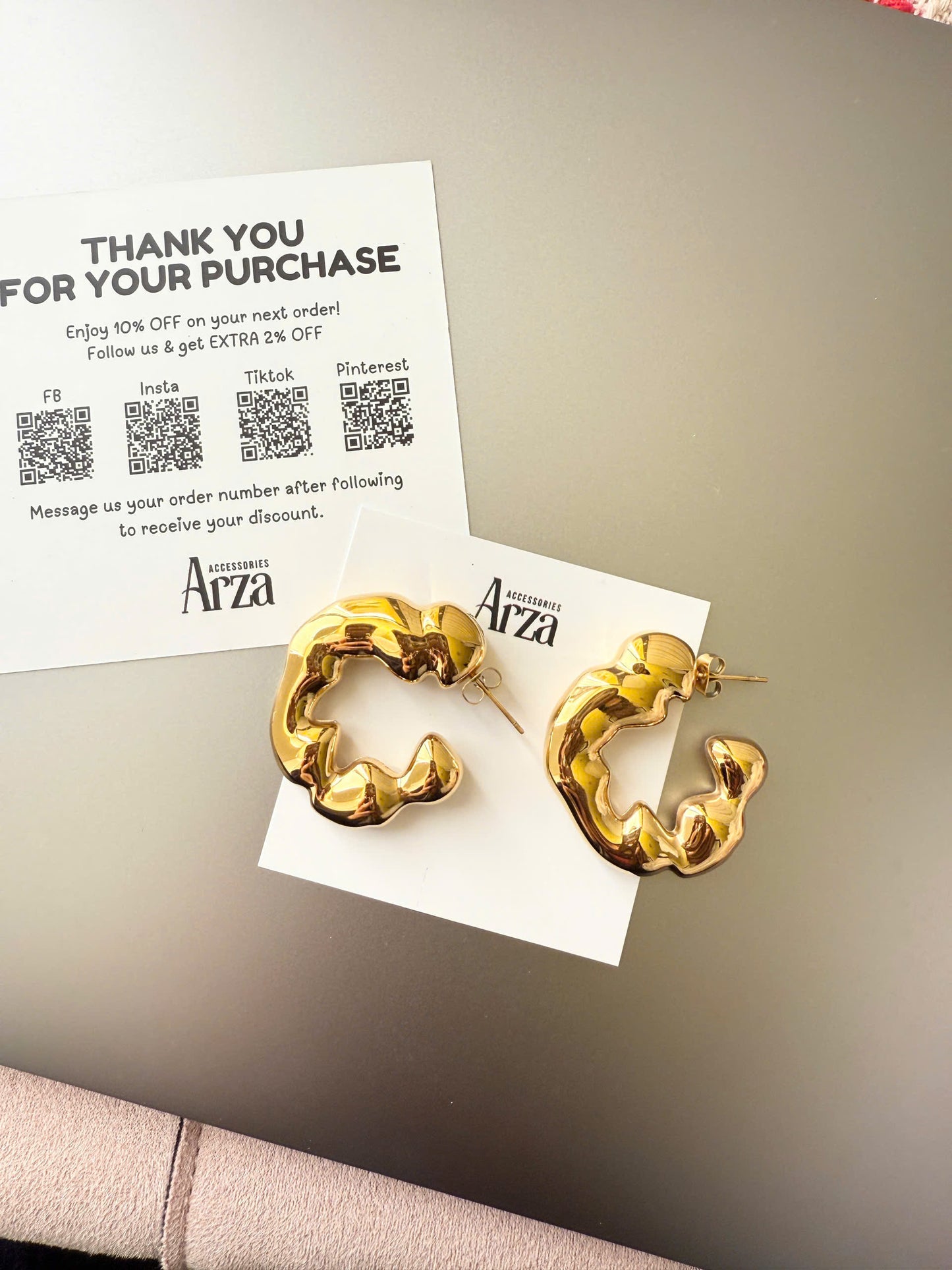 Trendy 3.8cm gold and silver two-tone hoop earrings by Arza Accessories - waterproof stainless steel everyday and party jewelry 66