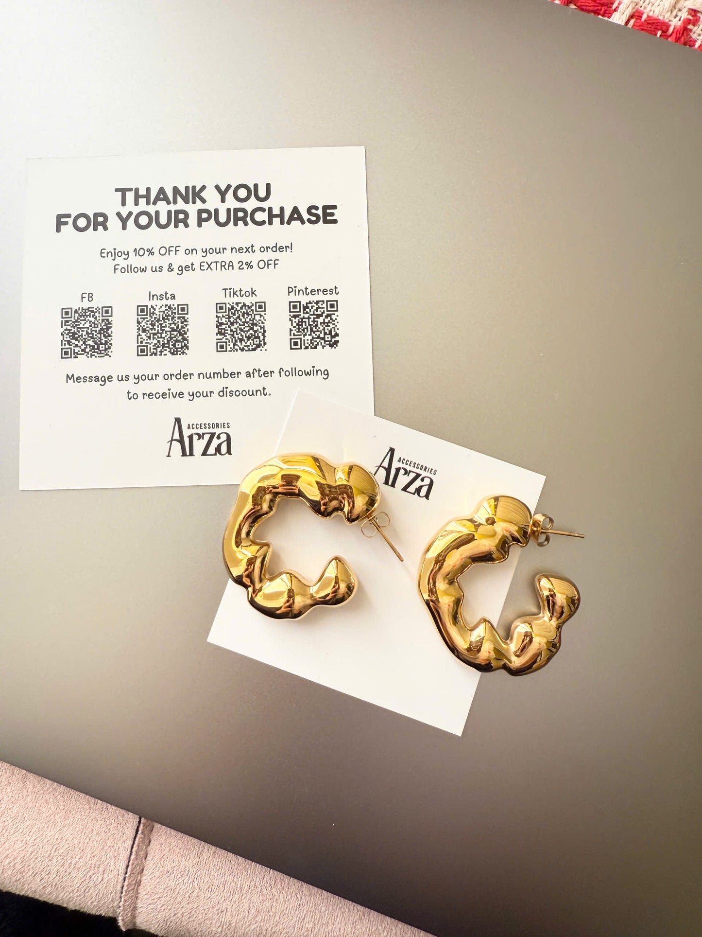 Trendy 3.8cm gold and silver two-tone hoop earrings by Arza Accessories - waterproof stainless steel everyday and party jewelry 67