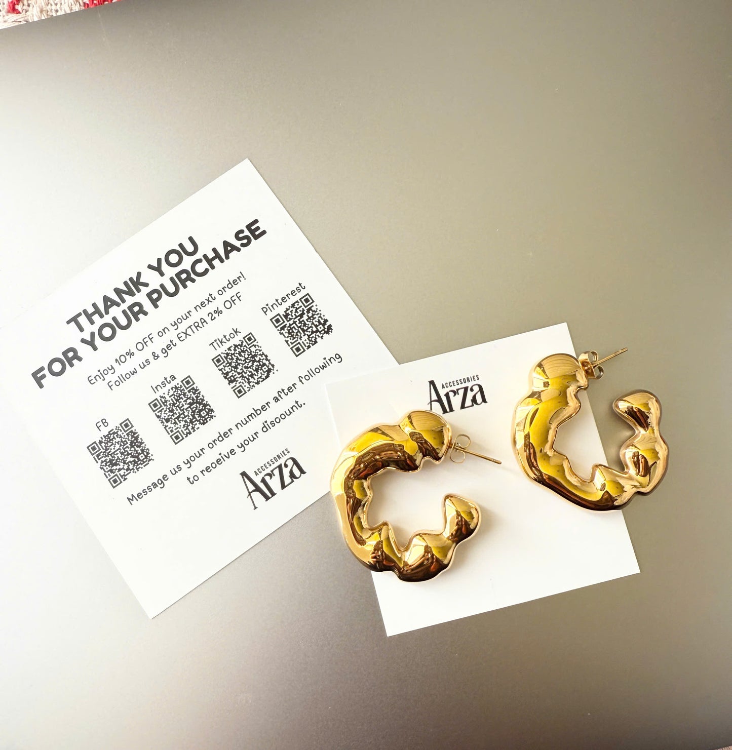 Trendy 3.8cm gold and silver two-tone hoop earrings by Arza Accessories - waterproof stainless steel everyday and party jewelry 68