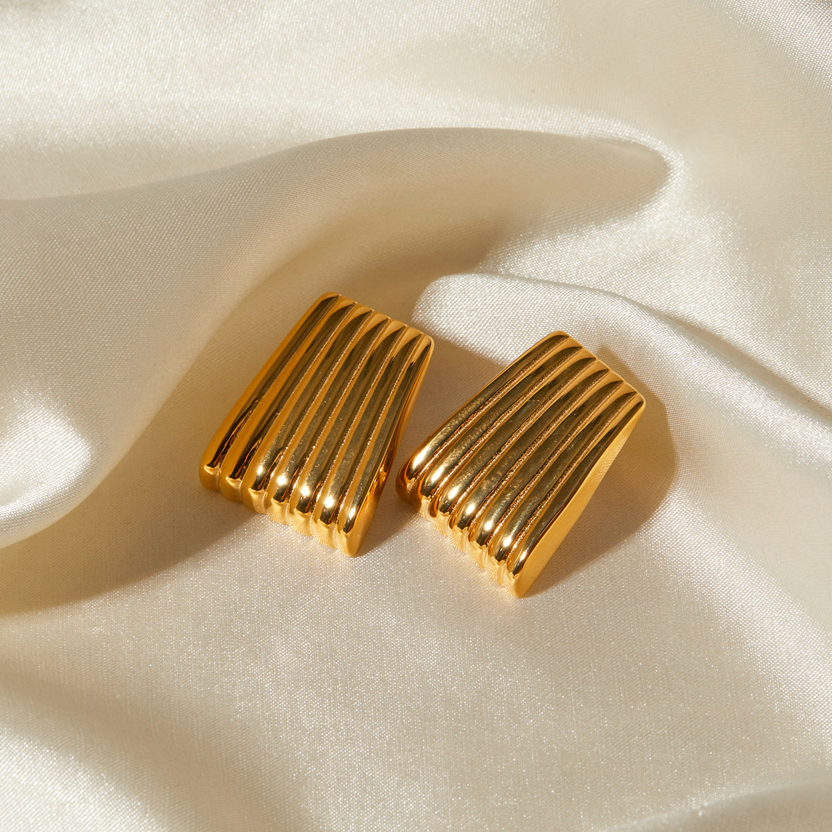 Gold and silver-tone statement earrings (2.78cm) - glamorous two-tone party jewelry for women 10