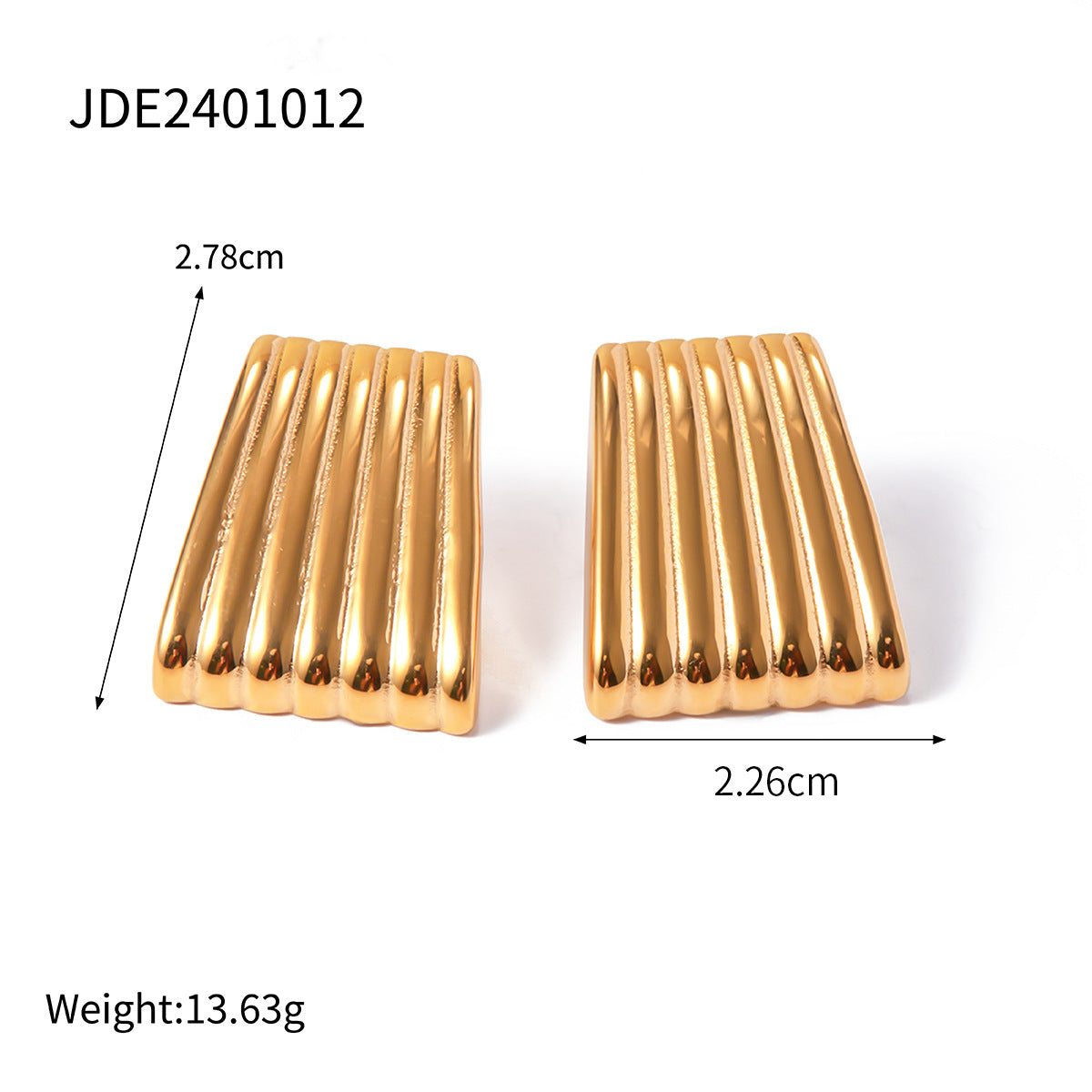 Gold and silver-tone statement earrings (2.78cm) - glamorous two-tone party jewelry for women 7