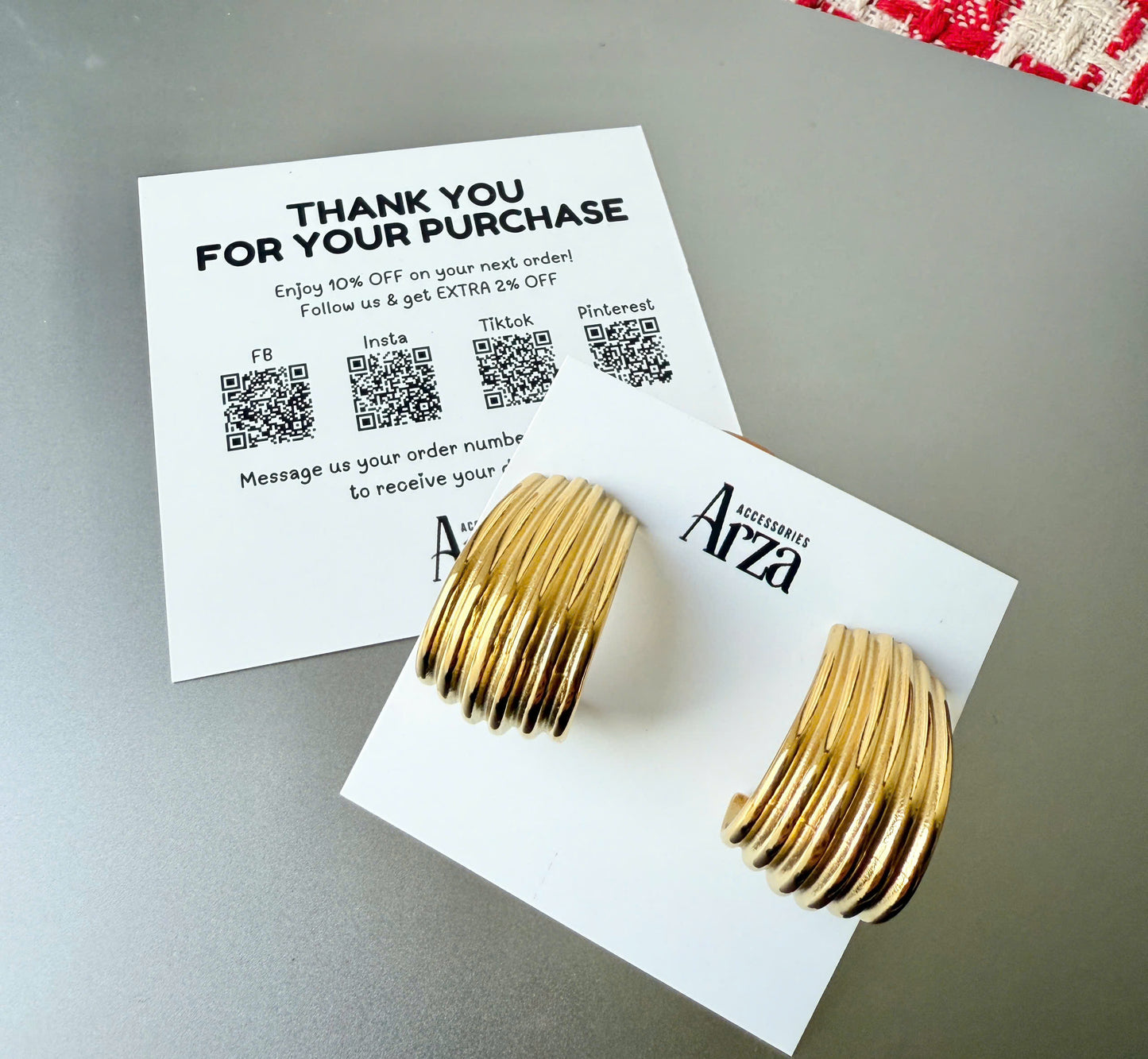 Gold-tone stainless steel geometric statement earrings, 2.76cm, lightweight and hypoallergenic. 81