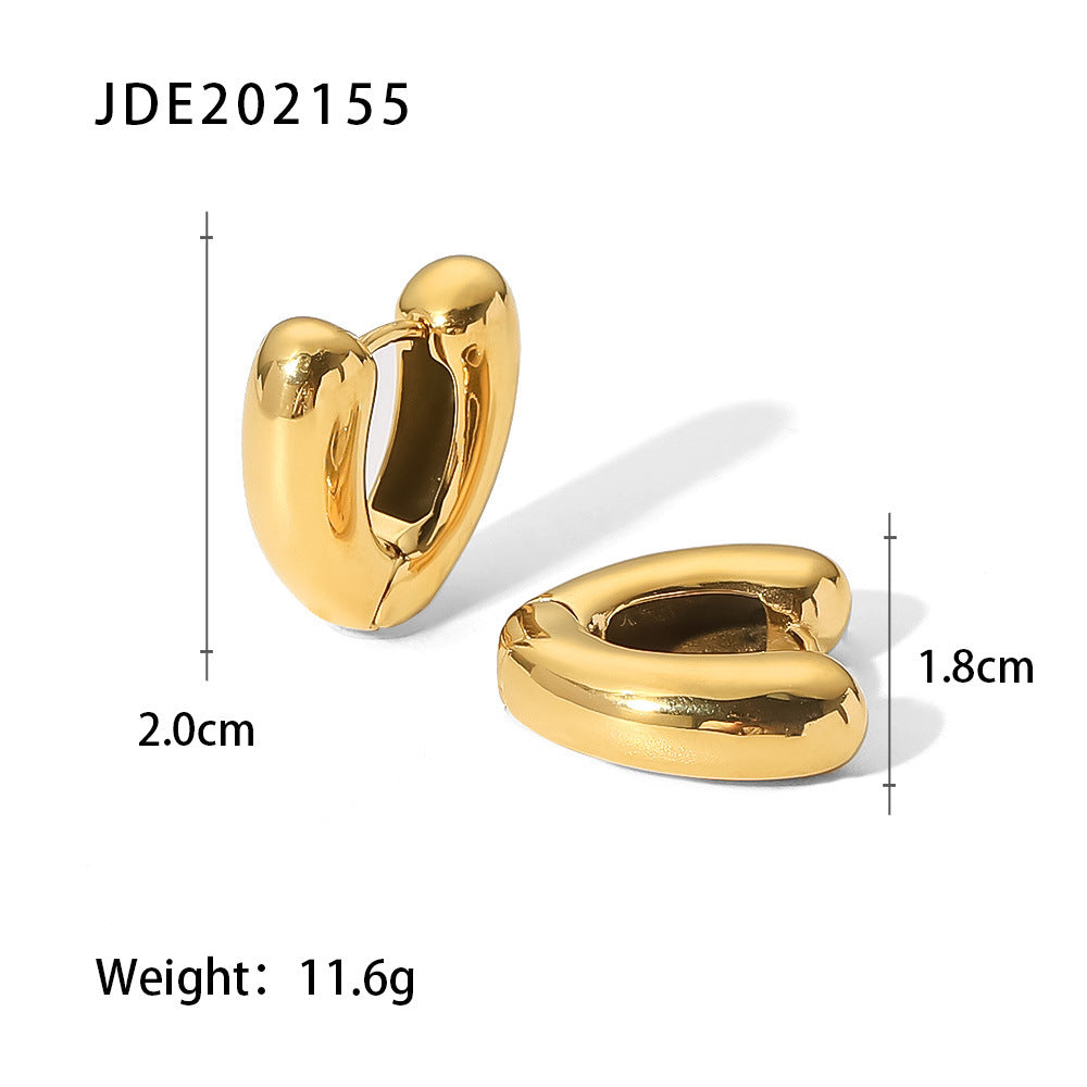 Gold-tone chunky hoop earrings for women – 1.8cm wide, lightweight stainless steel statement jewelry by Arza Accessories Australia 2