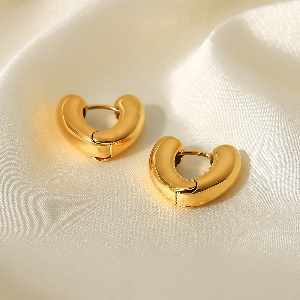 Gold-tone chunky hoop earrings for women – 1.8cm wide, lightweight stainless steel statement jewelry by Arza Accessories Australia 9
