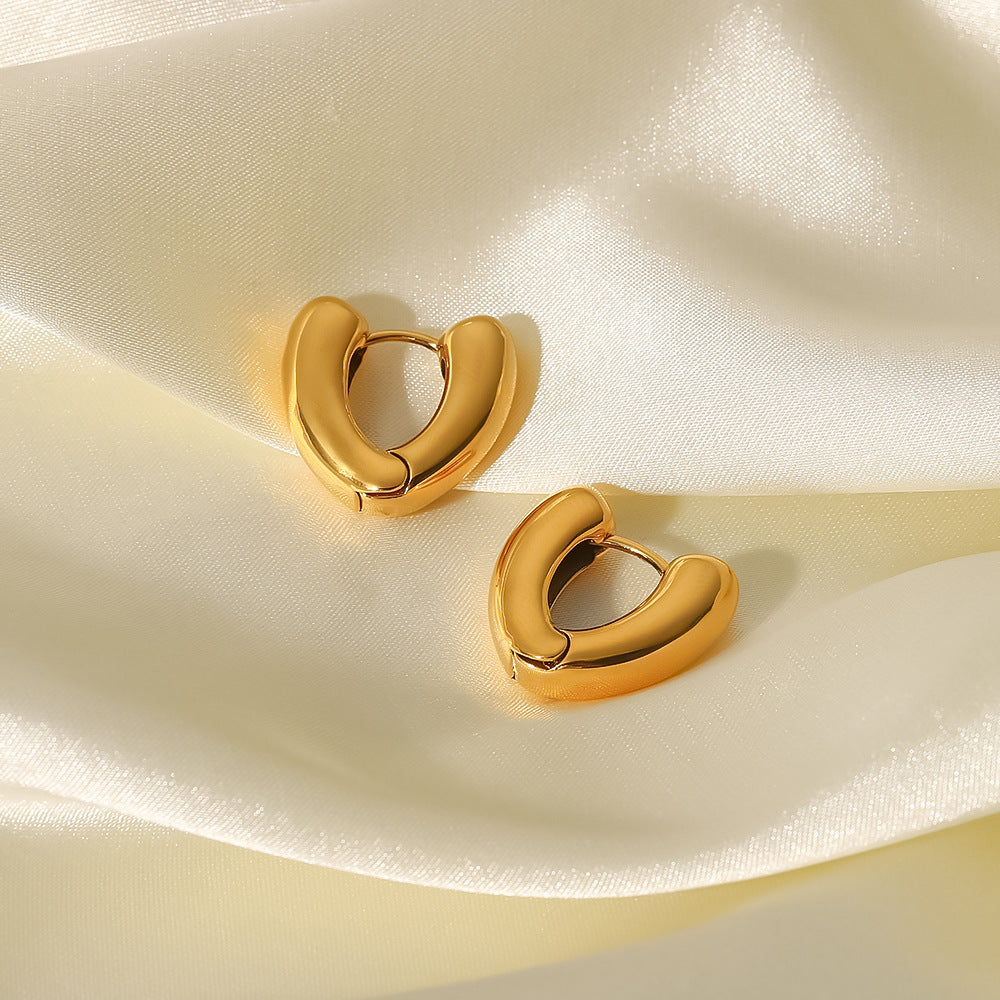 Gold-tone chunky hoop earrings for women – 1.8cm wide, lightweight stainless steel statement jewelry by Arza Accessories Australia 10