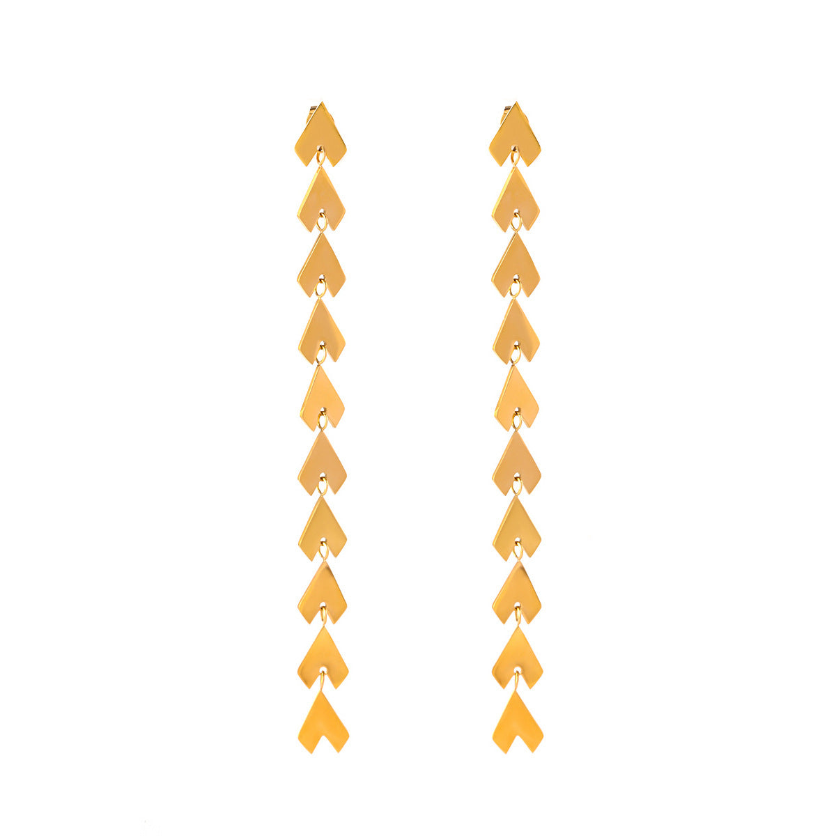 Romantic gold-tone heart-shaped dangle earrings (5cm) by Arza Accessories - perfect party and gift jewelry for special occasions 6