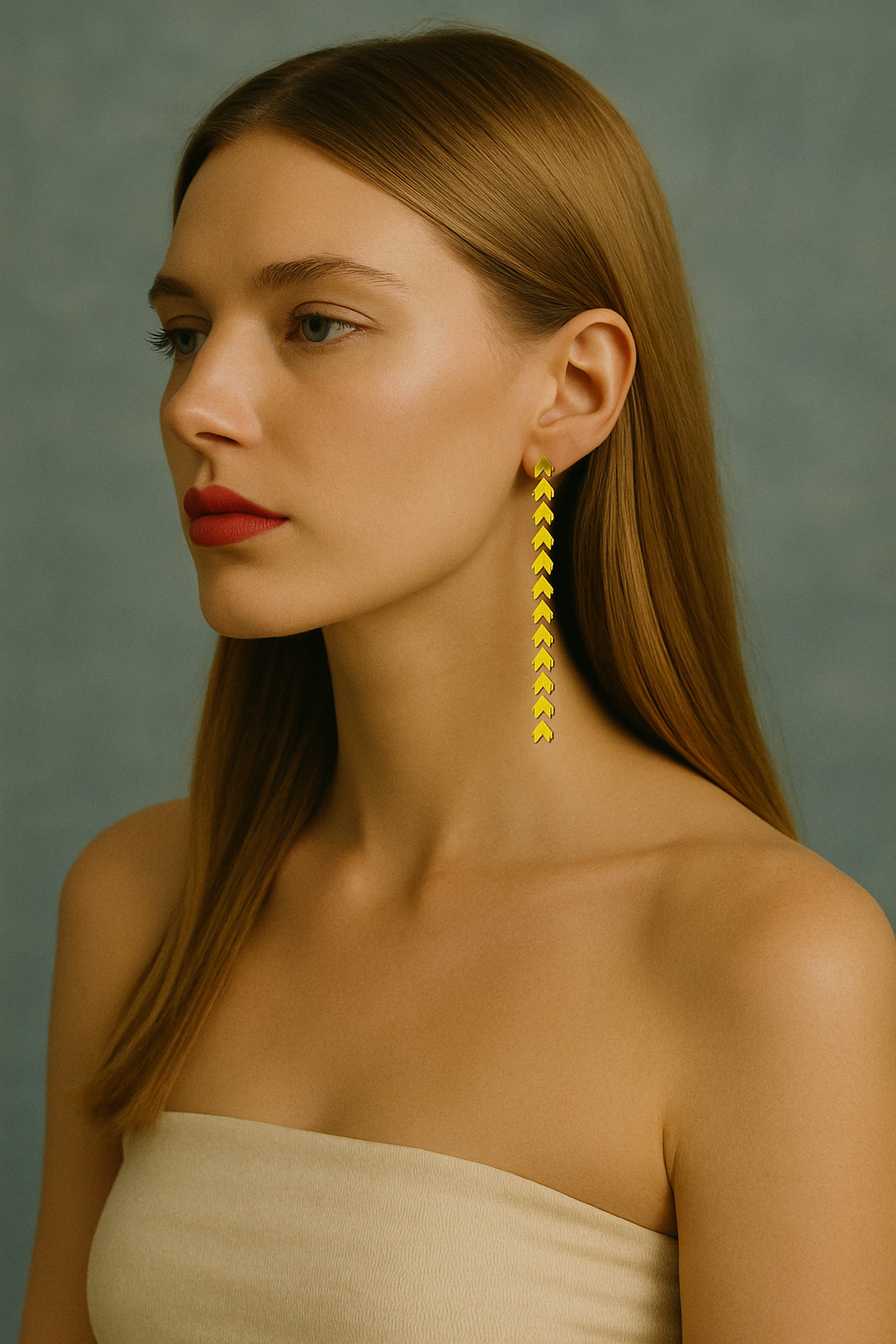 Romantic gold-tone heart-shaped dangle earrings (5cm) by Arza Accessories - perfect party and gift jewelry for special occasions 14