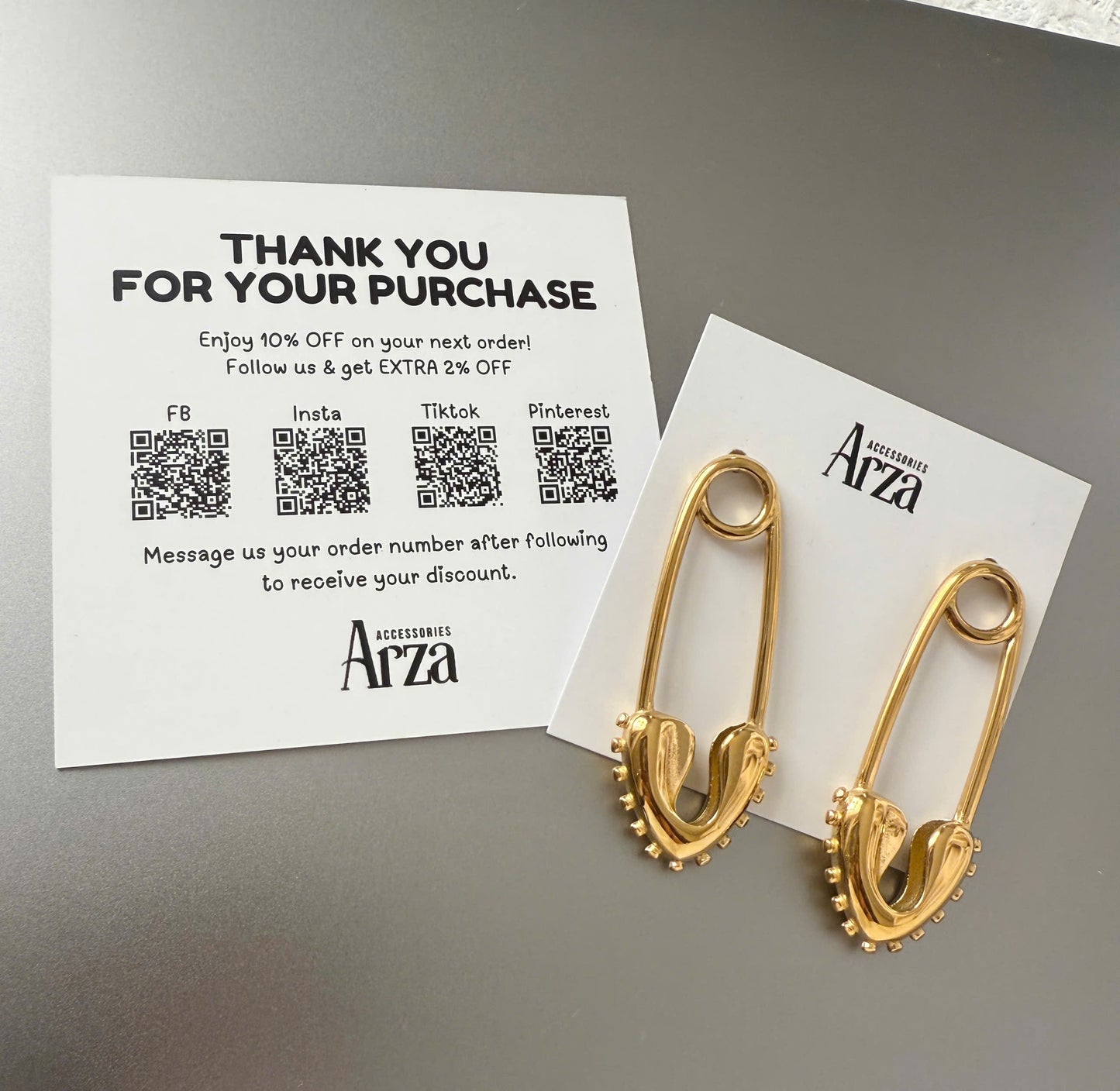 Gold-tone stainless steel minimalist safety pin earrings, 5.51cm length, edgy everyday jewelry 37