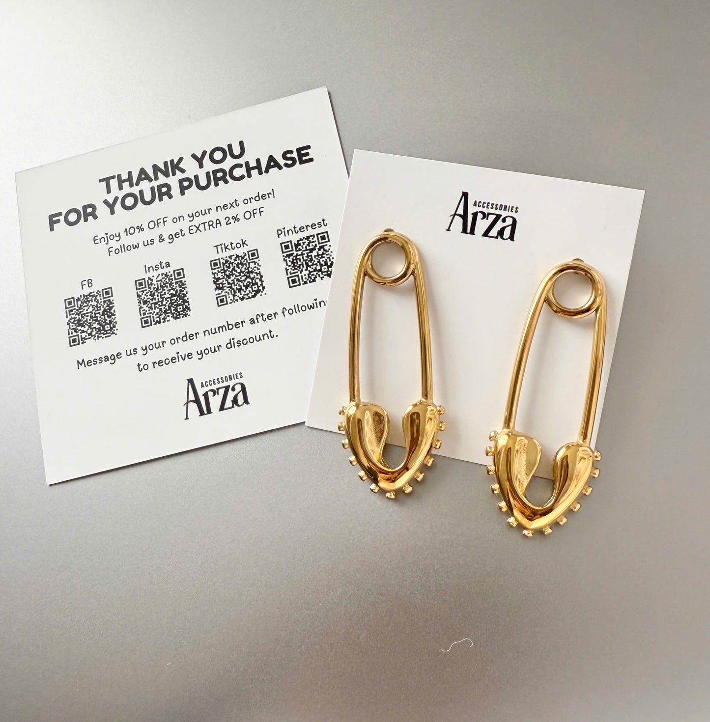 Gold-tone stainless steel minimalist safety pin earrings, 5.51cm length, edgy everyday jewelry 38