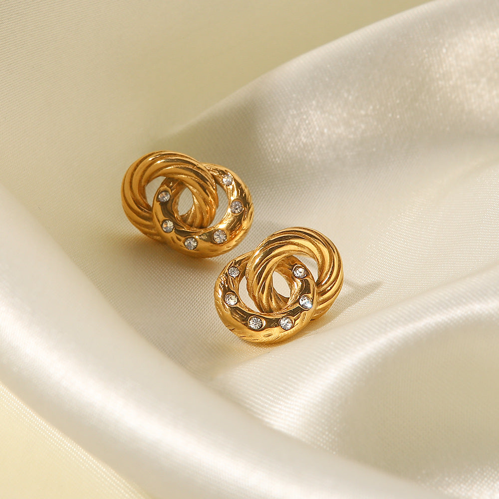 Delicate gold-tone slim hoop earrings (1.1mm) for women, made of lightweight stainless steel. 10