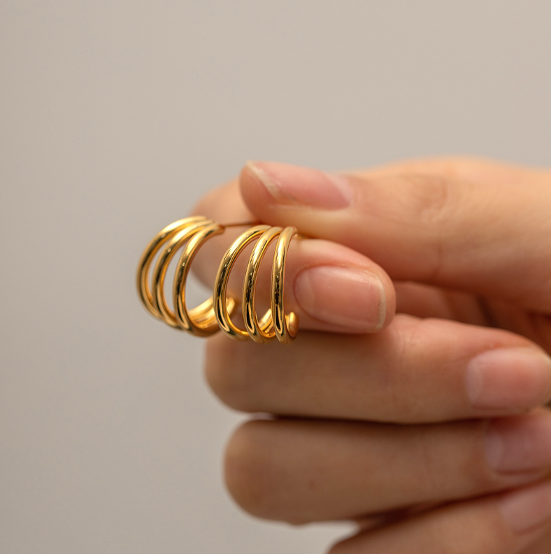 Hypoallergenic lightweight gold earrings (1.9cm) for women, simple elegant everyday and party jewelry - 4