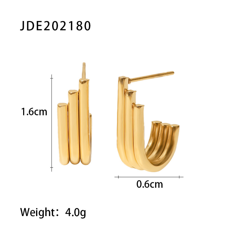 Hypoallergenic gold threader earrings (1.6cm) - minimalist jewelry for women 6