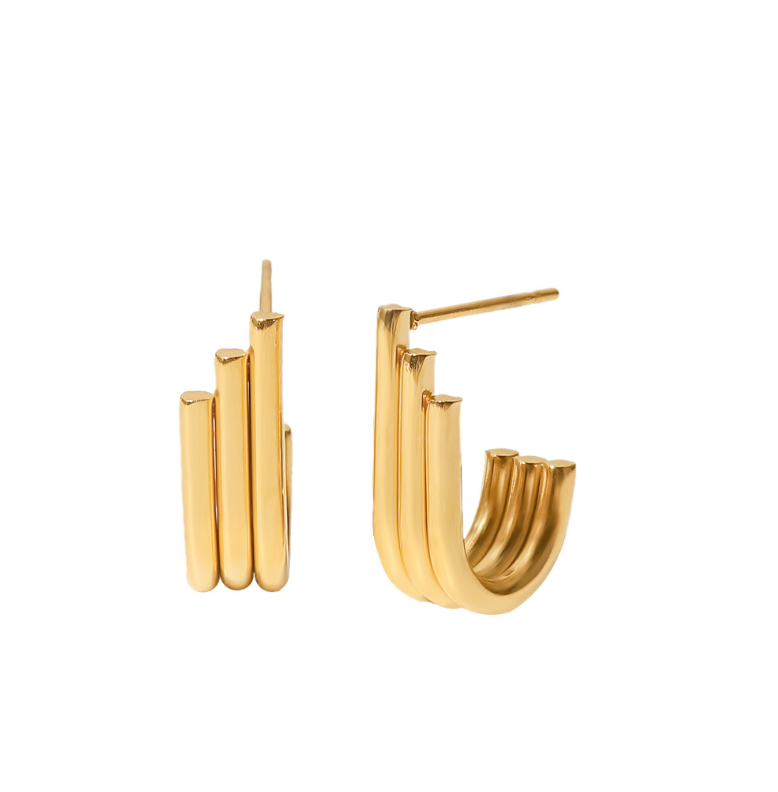 Hypoallergenic gold threader earrings (1.6cm) - minimalist jewelry for women 7