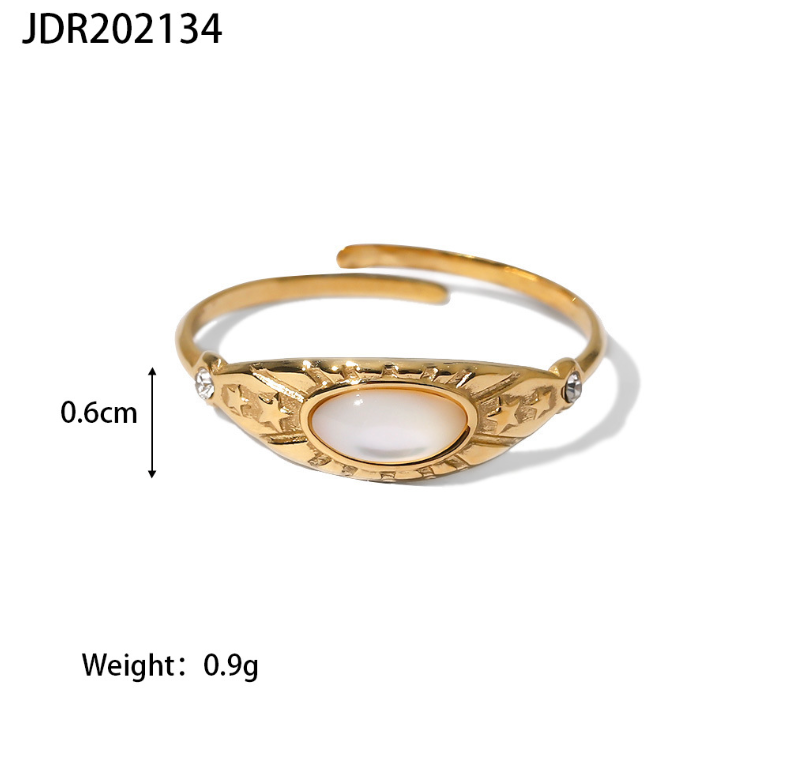 Hypoallergenic Gold and Silver Two-Tone Stainless Steel Ring for Women – Adjustable Size, Waterproof Design by Arza Accessories -6