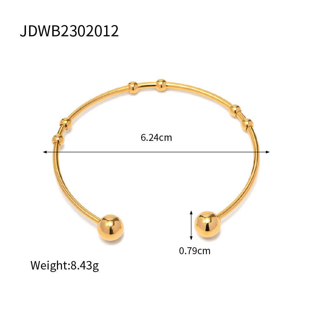 Adjustable minimalist gold bracelet for women - sleek layering jewelry (8.43g)-3