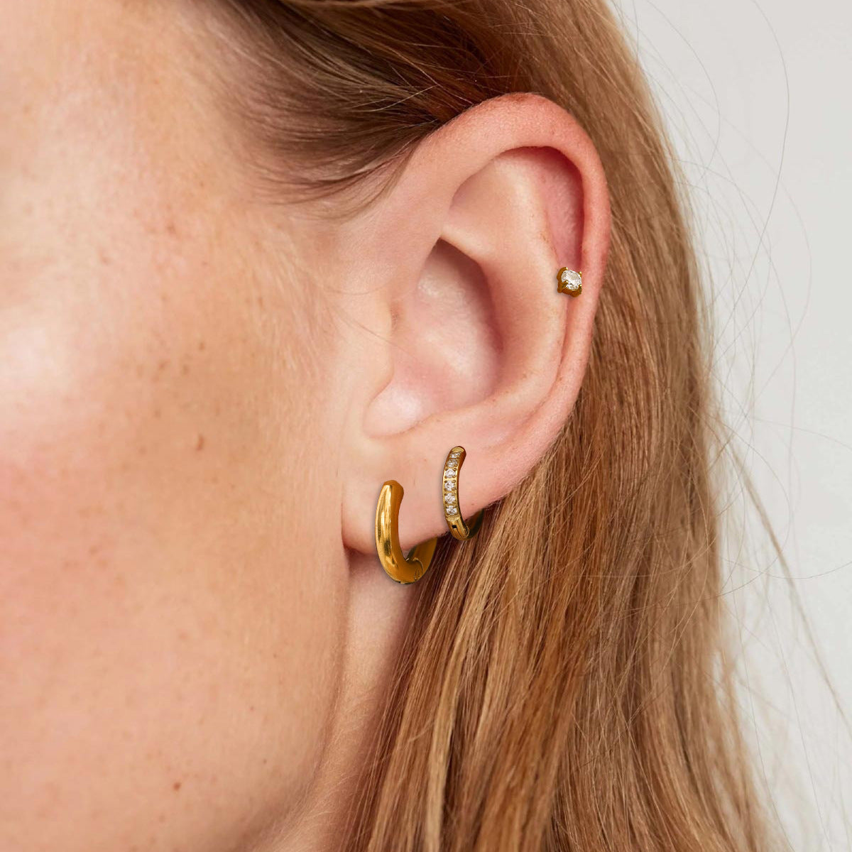 Minimalist waterproof stainless steel hoop earrings for women – hypoallergenic, lightweight (3.0g), and ideal for everyday wear | Arza Accessories